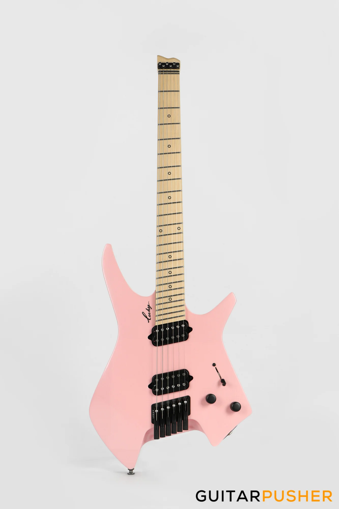 Leeky X-Series X10 Headless Electric Guitar - Pink - Image 2