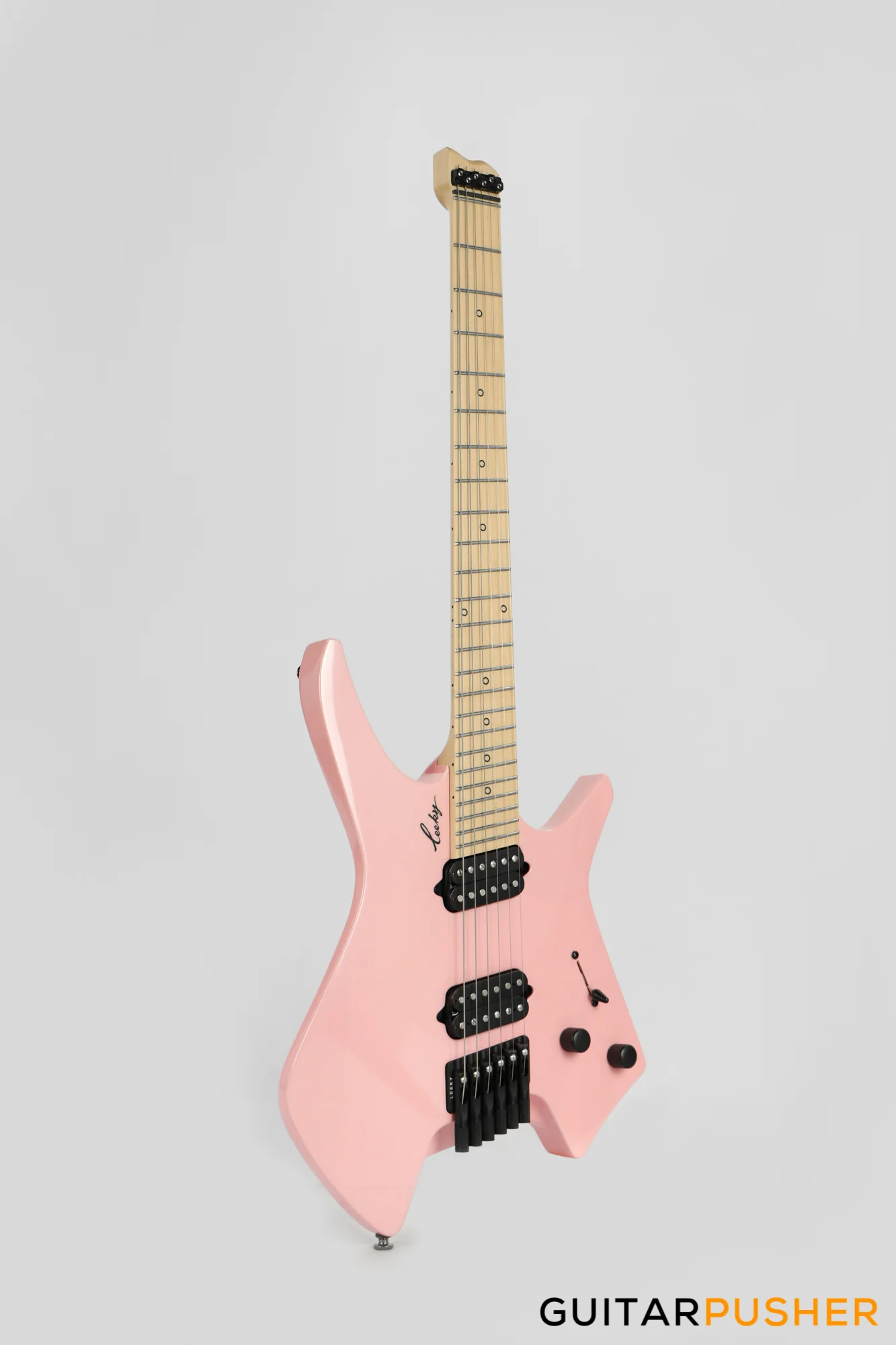 Leeky X-Series X10 Headless Electric Guitar - Pink - Image 3