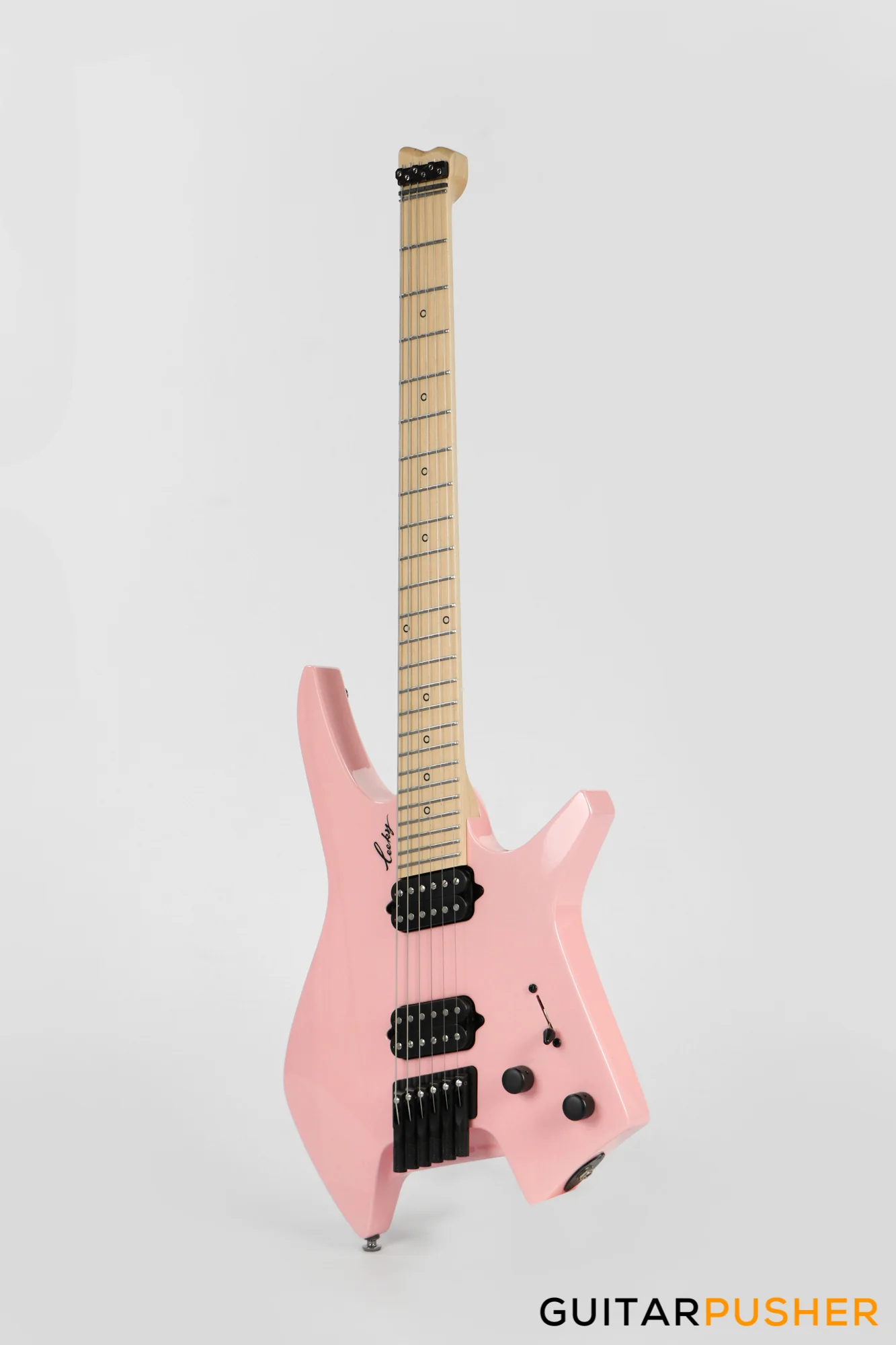 Leeky X-Series X10 Headless Electric Guitar - Pink - Image 6