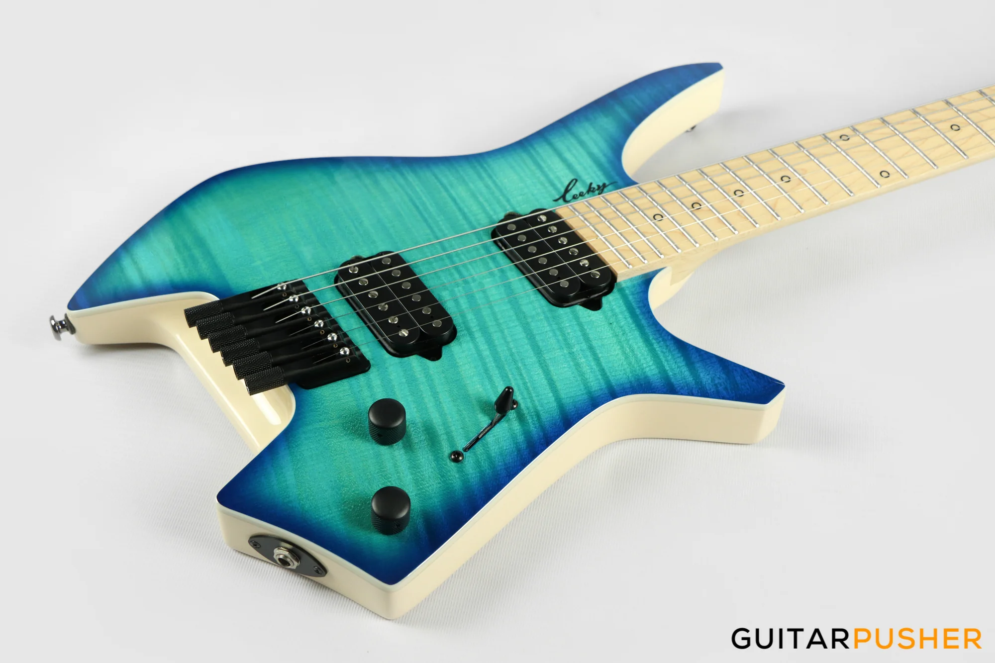 Leeky X-Series X15 Headless Electric Guitar - Blue Burst - Image 10