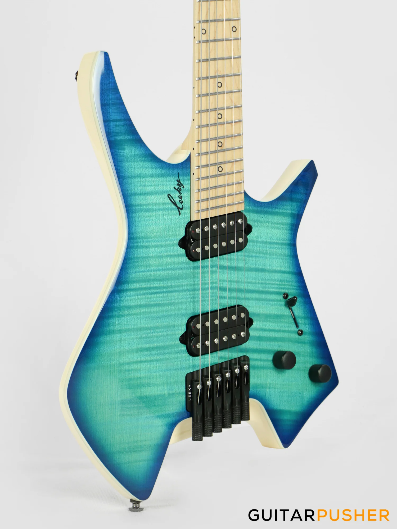Leeky X-Series X15 Headless Electric Guitar - Blue Burst - Image 4
