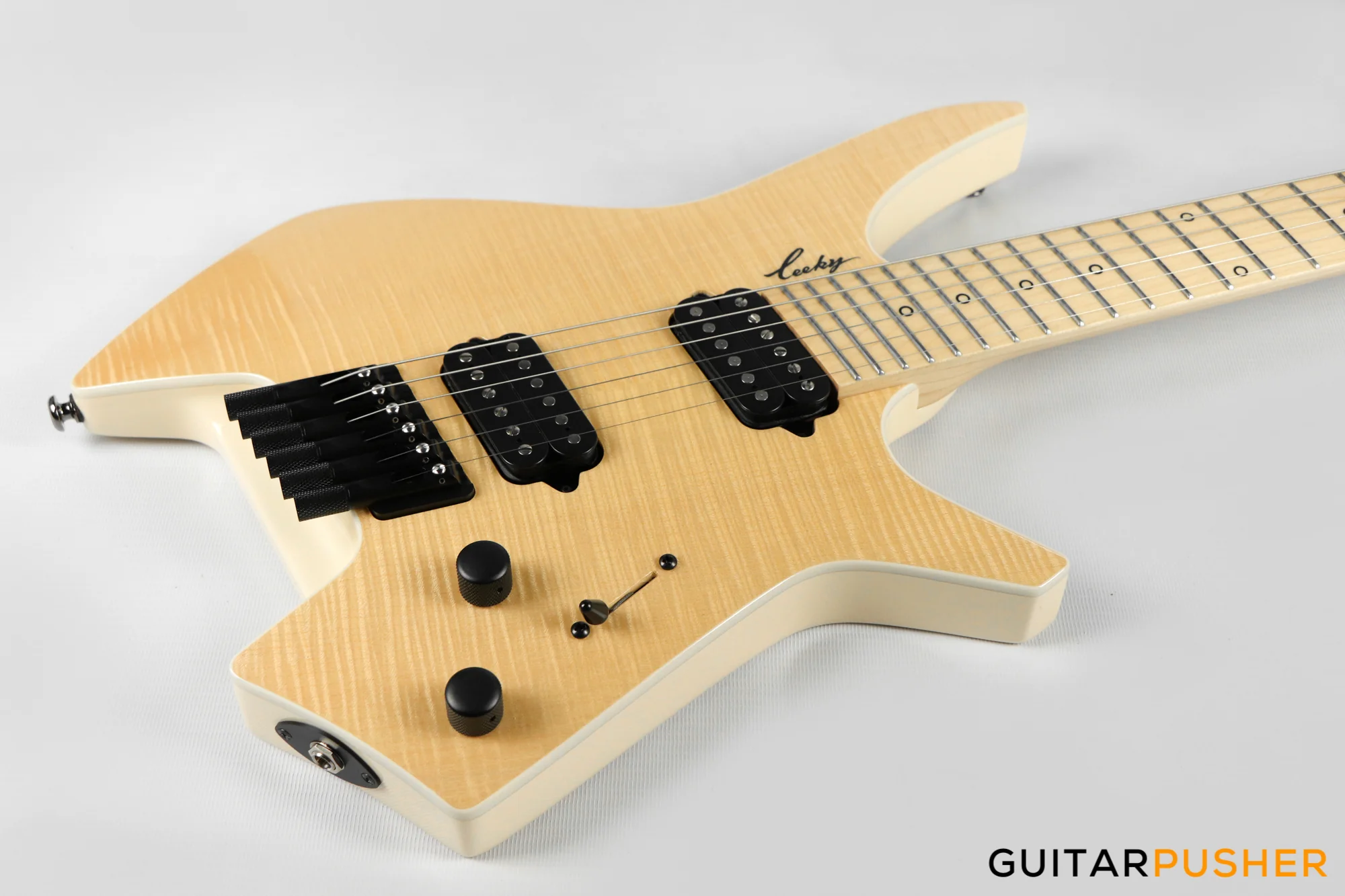 Leeky X-Series X15 Headless Electric Guitar - Natural - Image 10