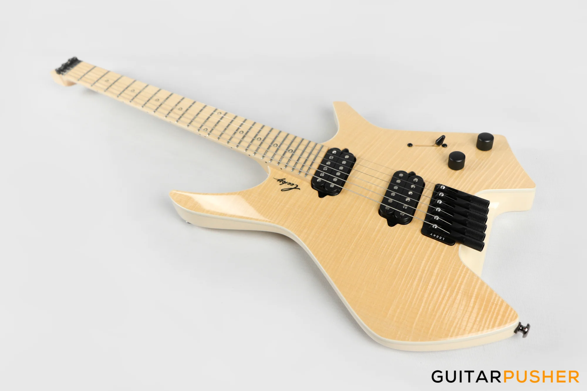 Leeky X-Series X15 Headless Electric Guitar - Natural - Image 8
