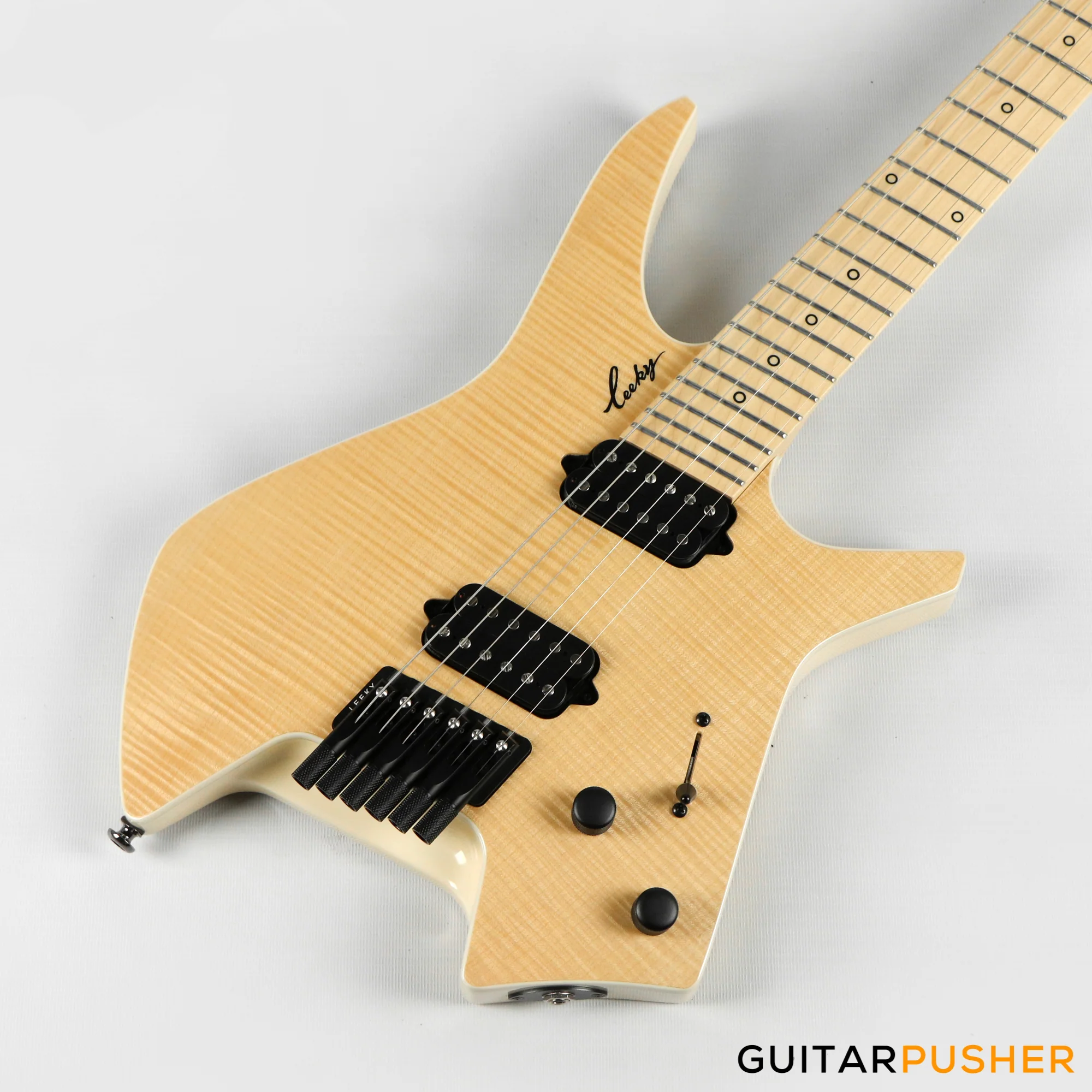 Leeky X-Series X15 Headless Electric Guitar - Natural - Image 9