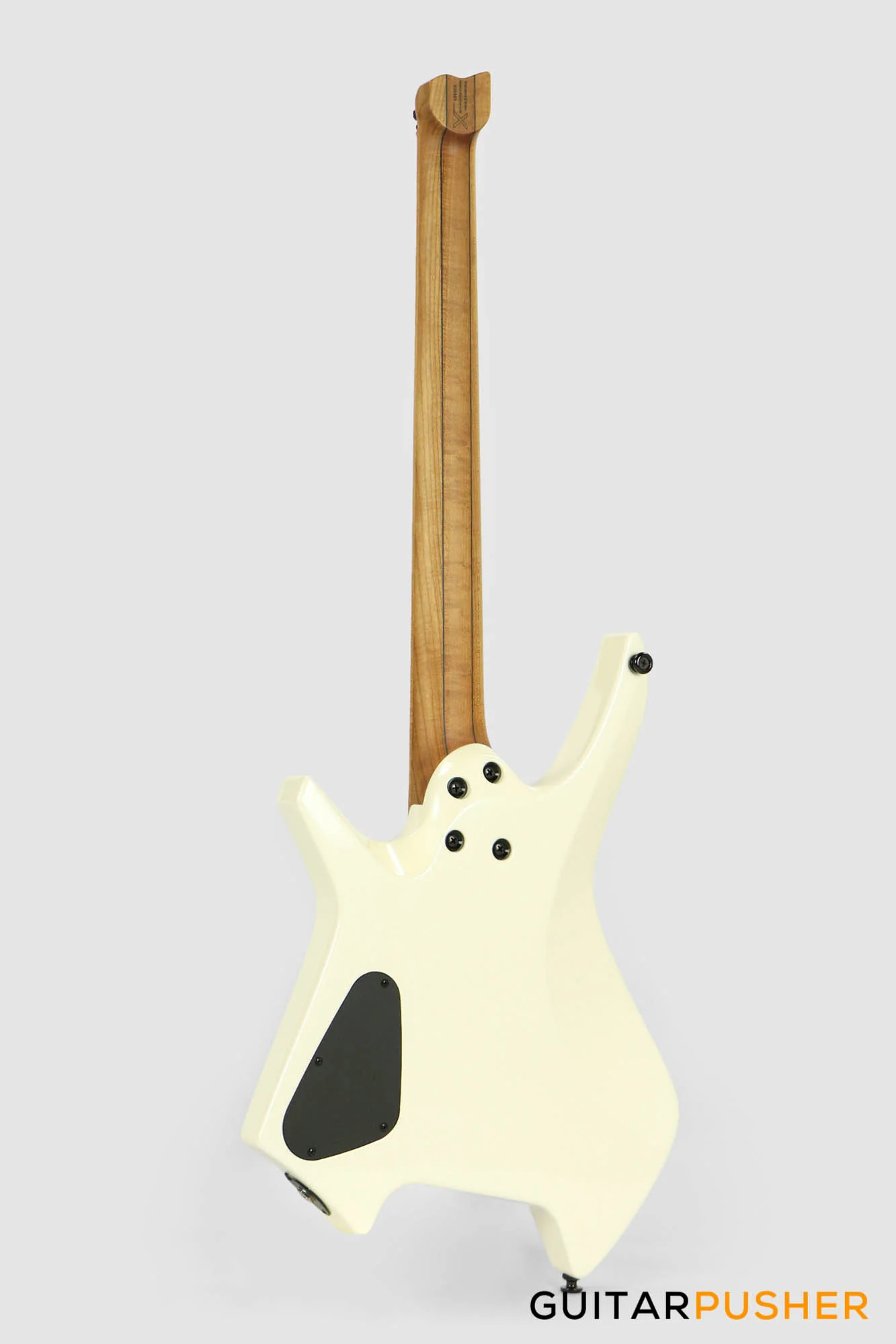 Leeky X-Series X20 Headless Electric Guitar Roasted Basswood Body Roasted Maple Neck - Pearl White - Image 5