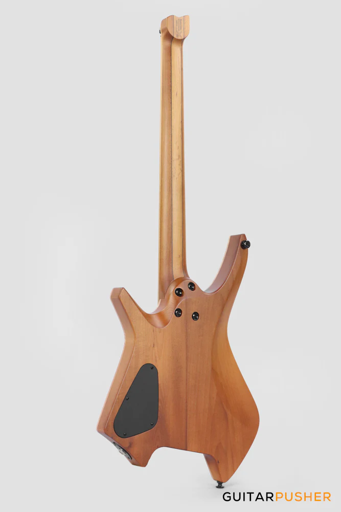 Leeky X-Series X26 Headless Electric Guitar Roasted Basswood Body Wenge Top Roasted Maple Neck - Fire Burst - Image 7