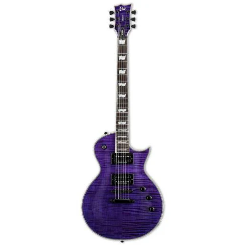 LTD EC-1000 Duncan Singlecut Electric Guitar w/ Seymour Duncan Jazz/Custom-5 Humbucker Pickups - See Thru Purple - Image 2