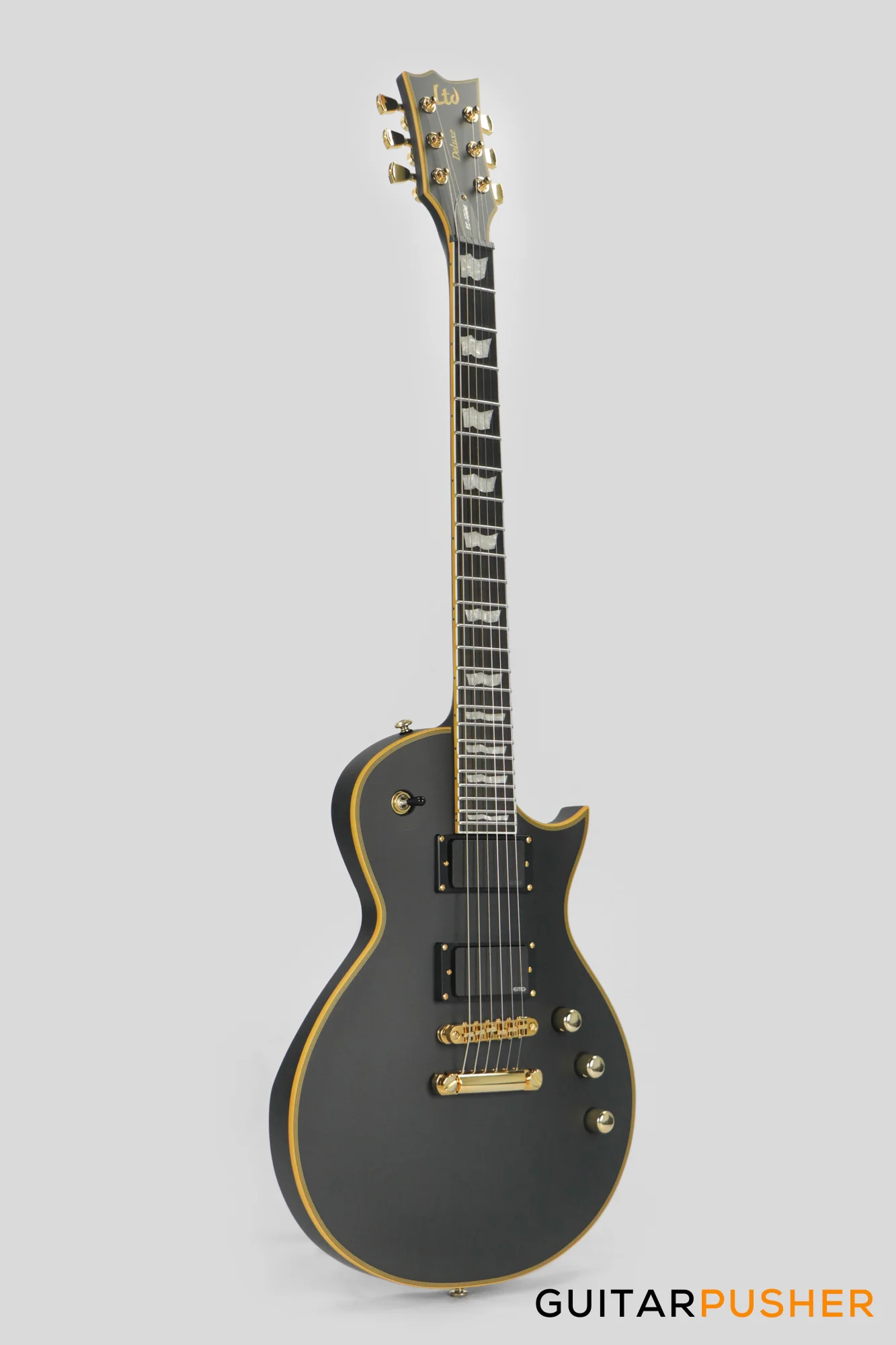 LTD EC-1000 Singlecut Electric Guitar w/ EMG 60/81 Humbucker Pickups - Vintage Black - Image 11