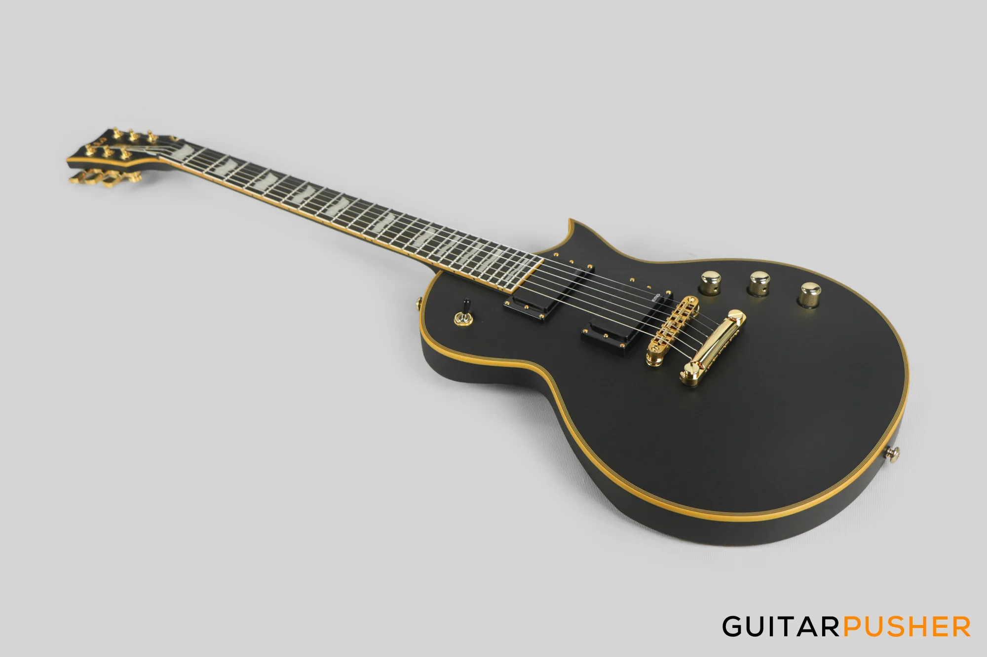 LTD EC-1000 Singlecut Electric Guitar w/ EMG 60/81 Humbucker Pickups - Vintage Black - Image 5