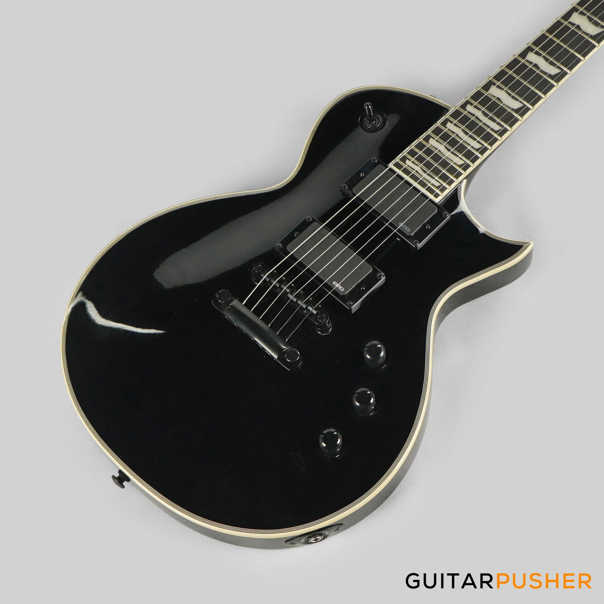 LTD EC-401 Singlecut Electric Guitar w/ EMG 60/81 Humbucker Pickups - Black - Image 10
