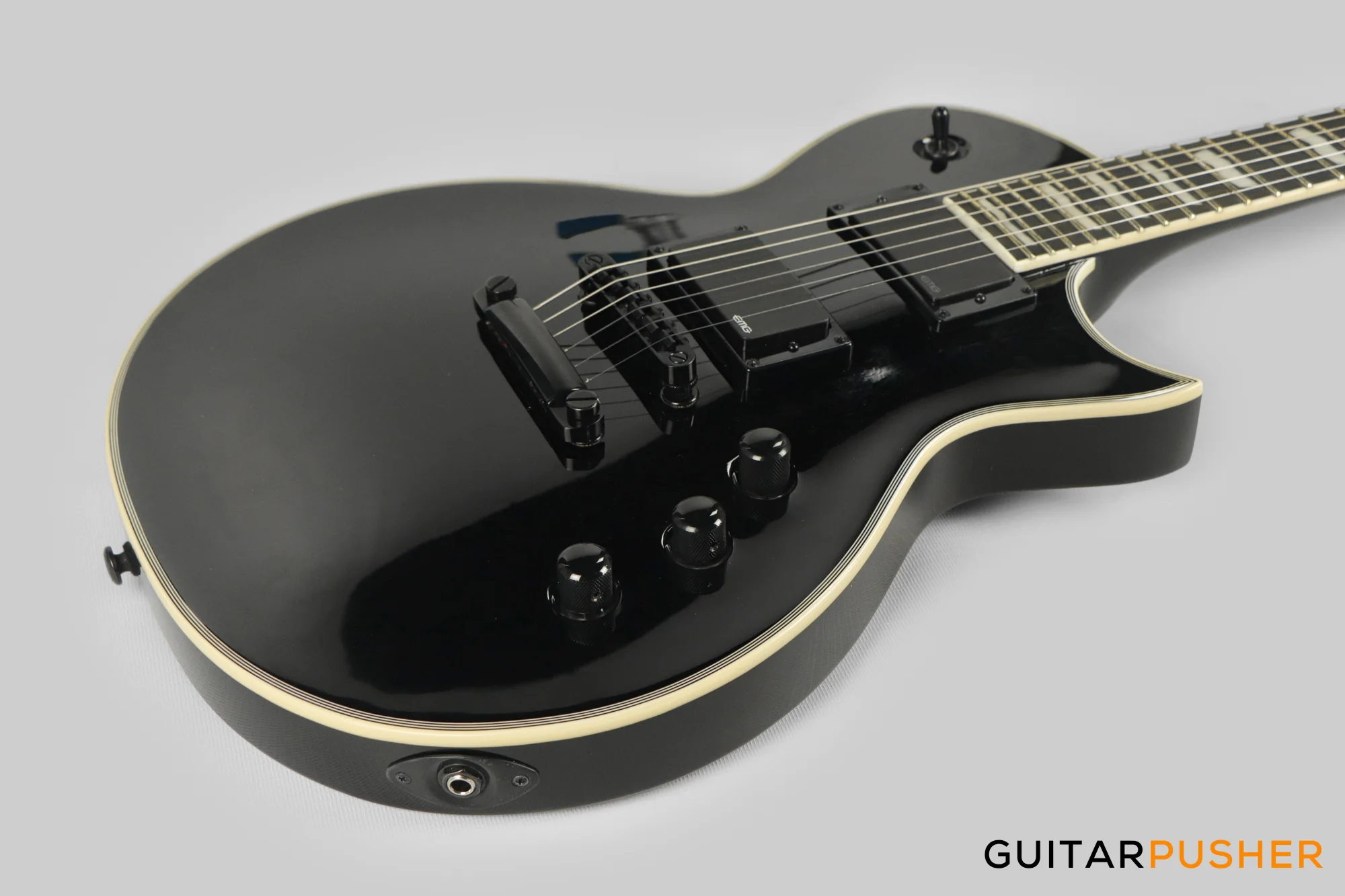 LTD EC-401 Singlecut Electric Guitar w/ EMG 60/81 Humbucker Pickups - Black - Image 11
