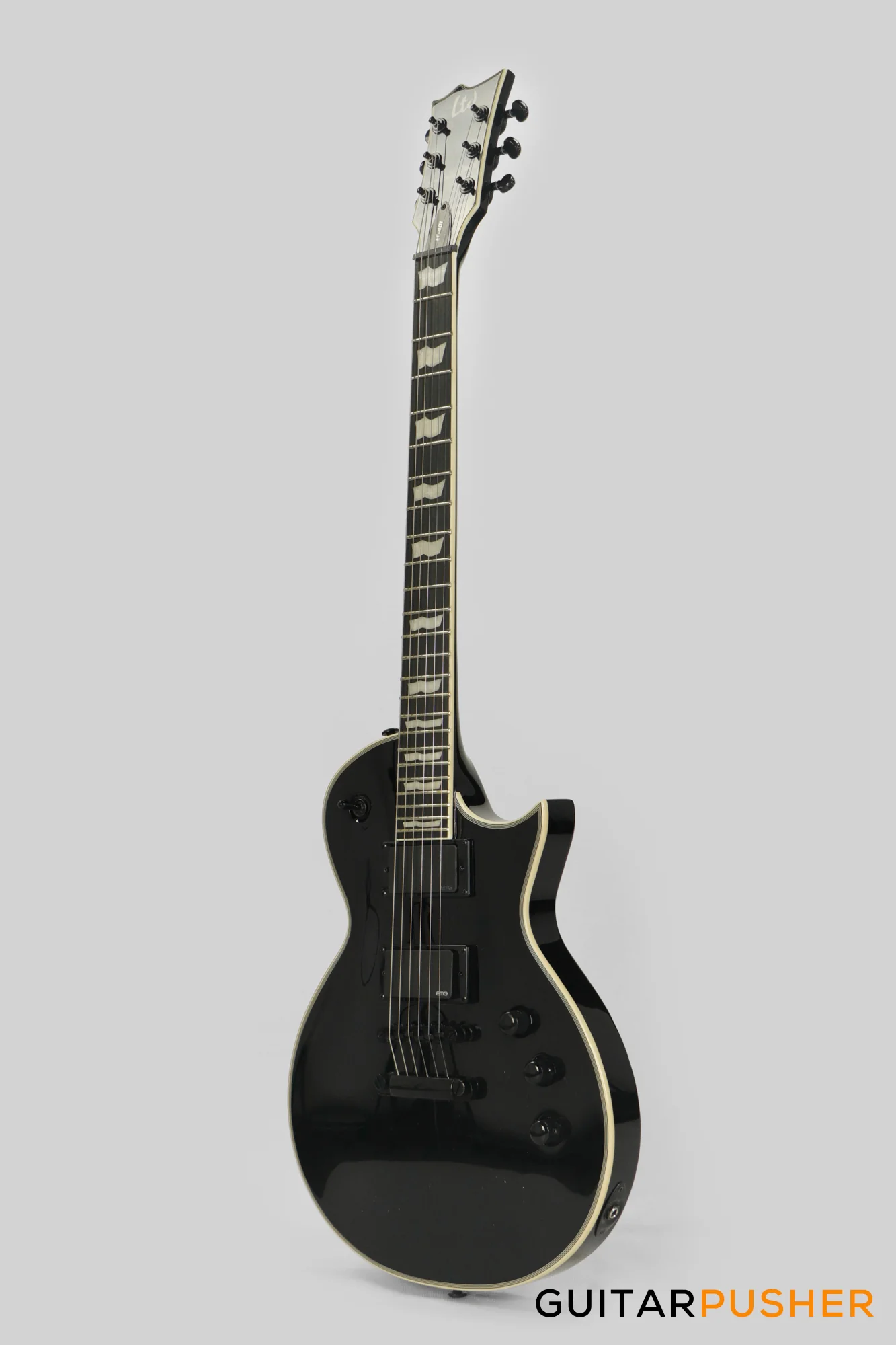 LTD EC-401 Singlecut Electric Guitar w/ EMG 60/81 Humbucker Pickups - Black - Image 5