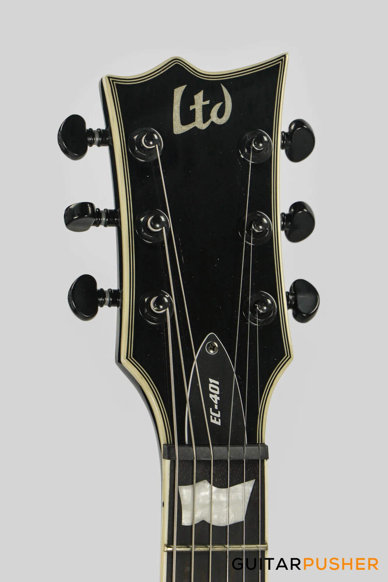 LTD EC-401 Singlecut Electric Guitar w/ EMG 60/81 Humbucker Pickups - Black - Image 6
