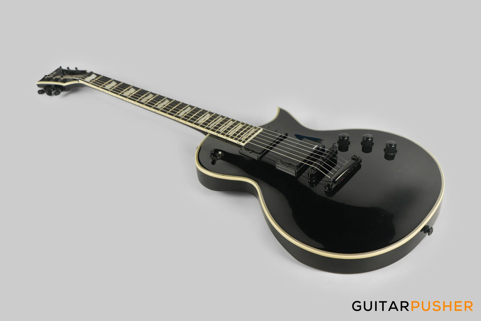 LTD EC-401 Singlecut Electric Guitar w/ EMG 60/81 Humbucker Pickups - Black - Image 9
