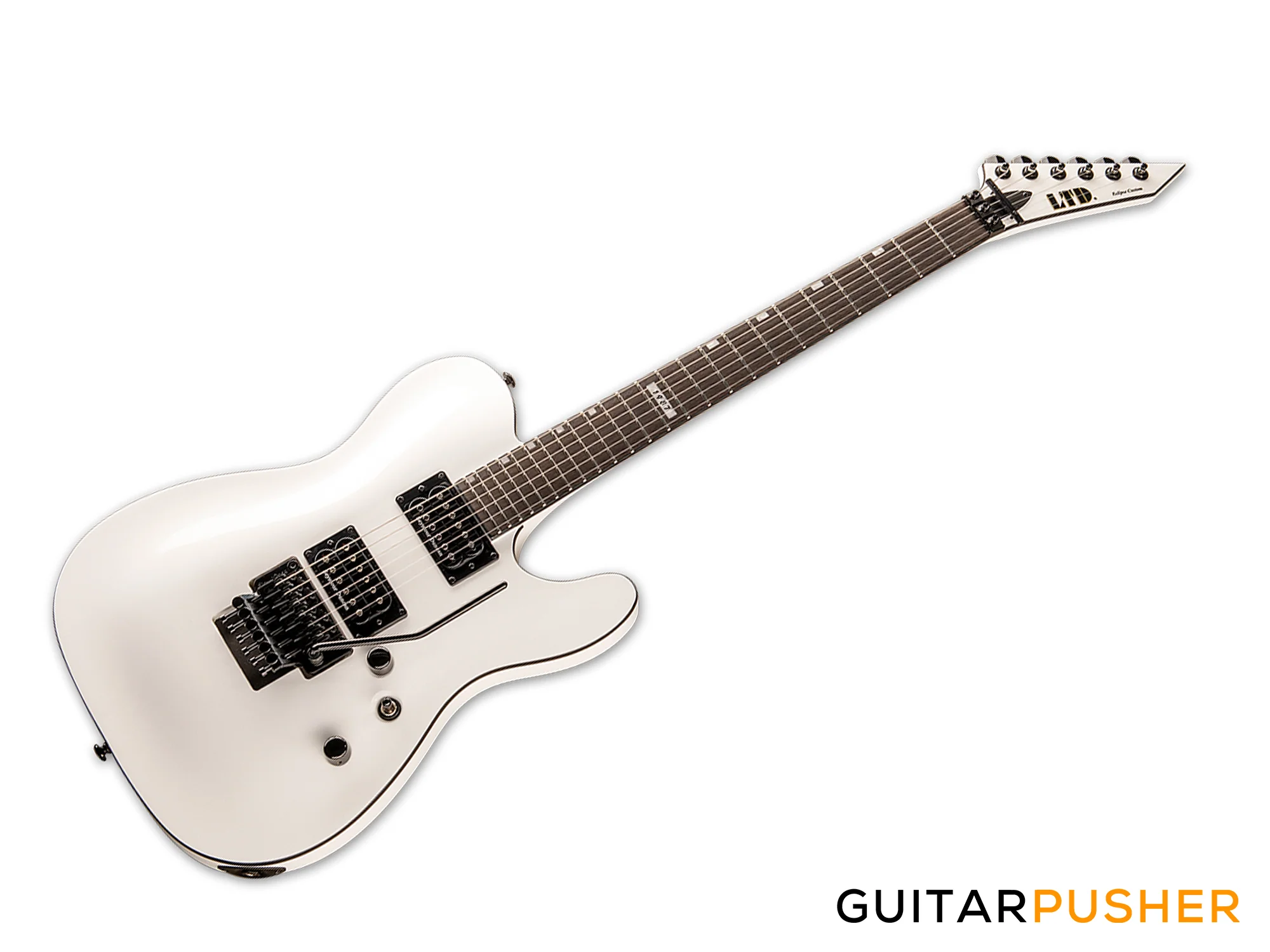 LTD Eclipse '87 T-Style HH Electric Guitar w/ Seymour Duncan '59/JB Humbucker Pickups & Floyd Rose 1000 Bridge - Pearl White - Image 4