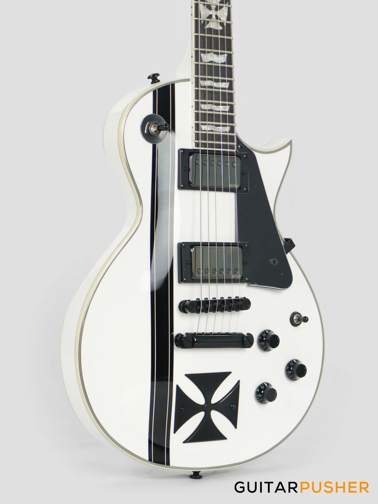 LTD James Hetfield Signature Signature Iron Cross Singlecut Electric Guitar w/ EMG JH Humbucker Pickups - Snow White - Image 10