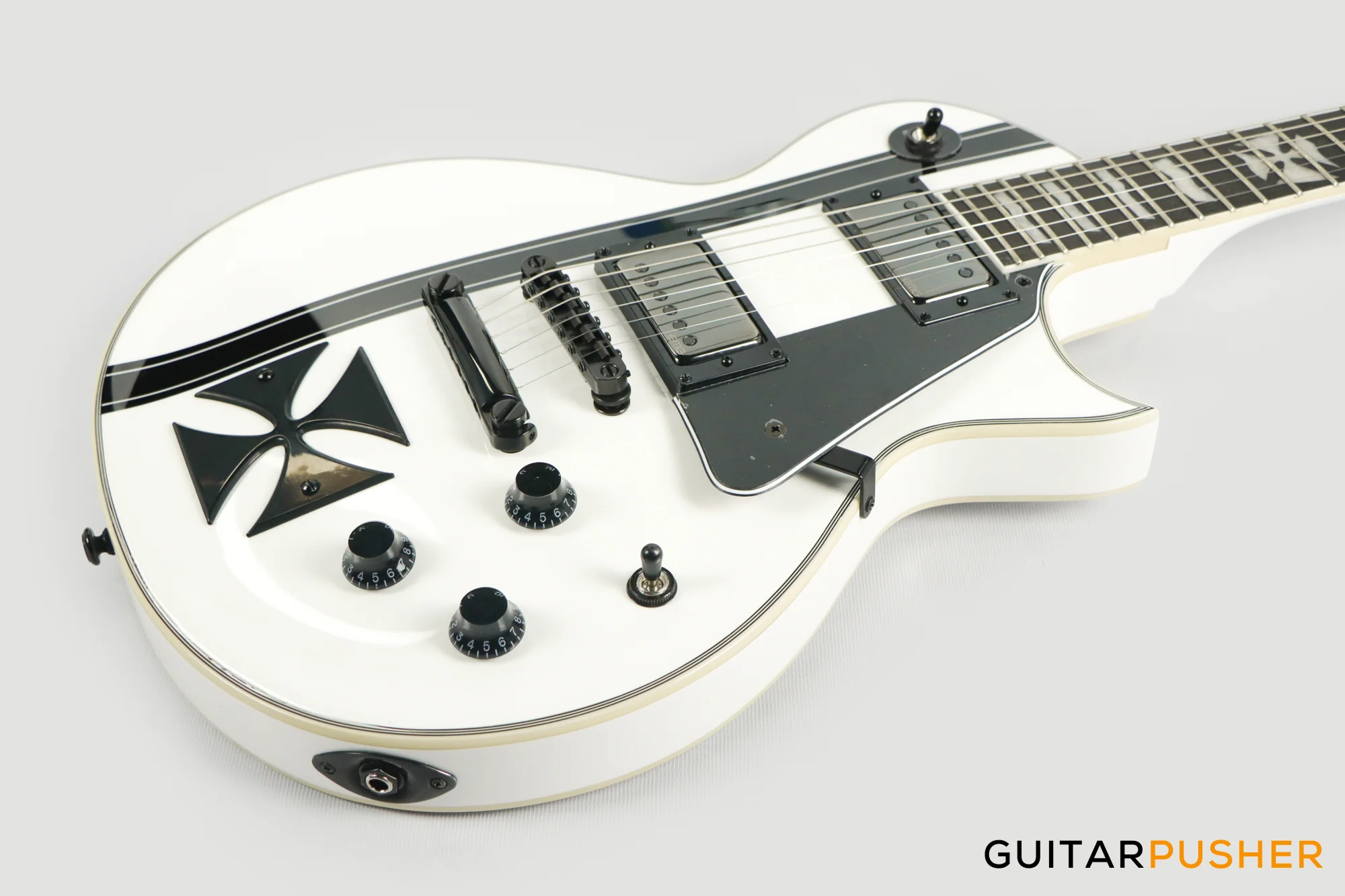 LTD James Hetfield Signature Signature Iron Cross Singlecut Electric Guitar w/ EMG JH Humbucker Pickups - Snow White - Image 8