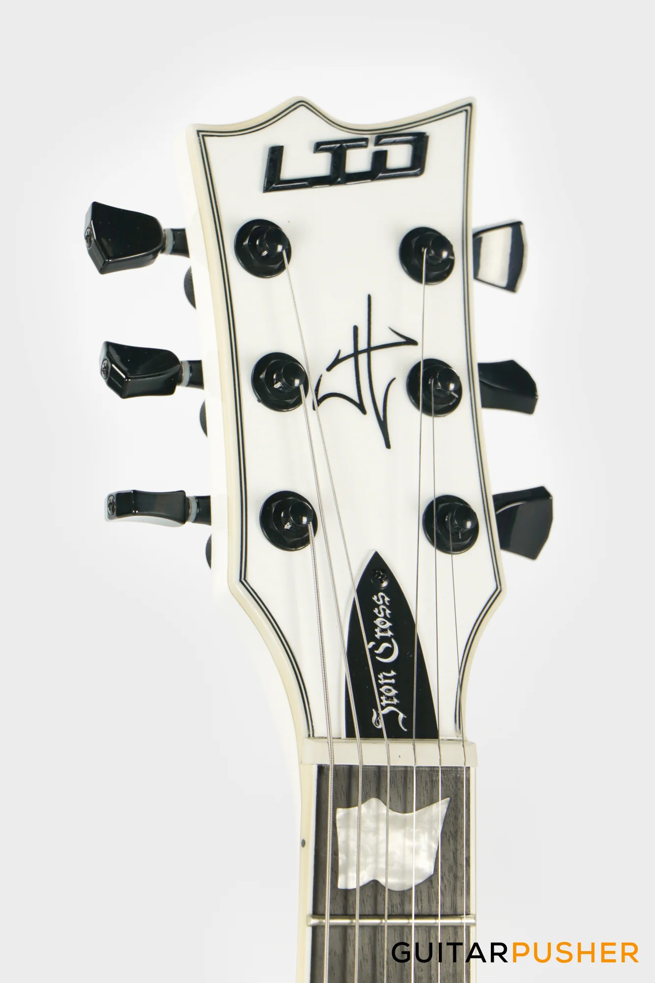 LTD James Hetfield Signature Signature Iron Cross Singlecut Electric Guitar w/ EMG JH Humbucker Pickups - Snow White - Image 9