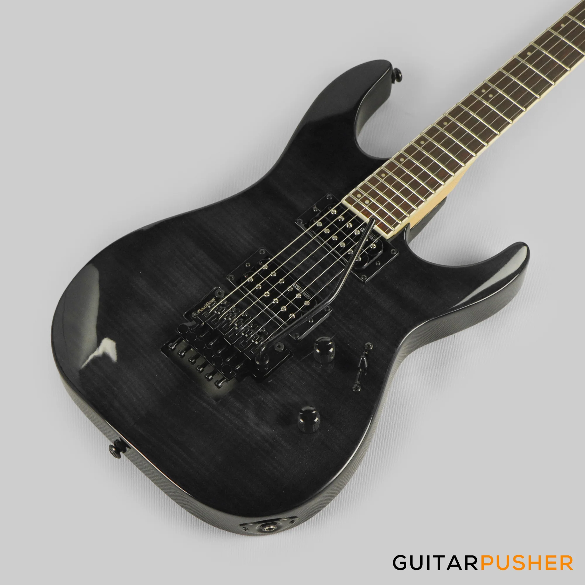 LTD M-200FM Modern Electric Guitar - See Thru Black - Image 10