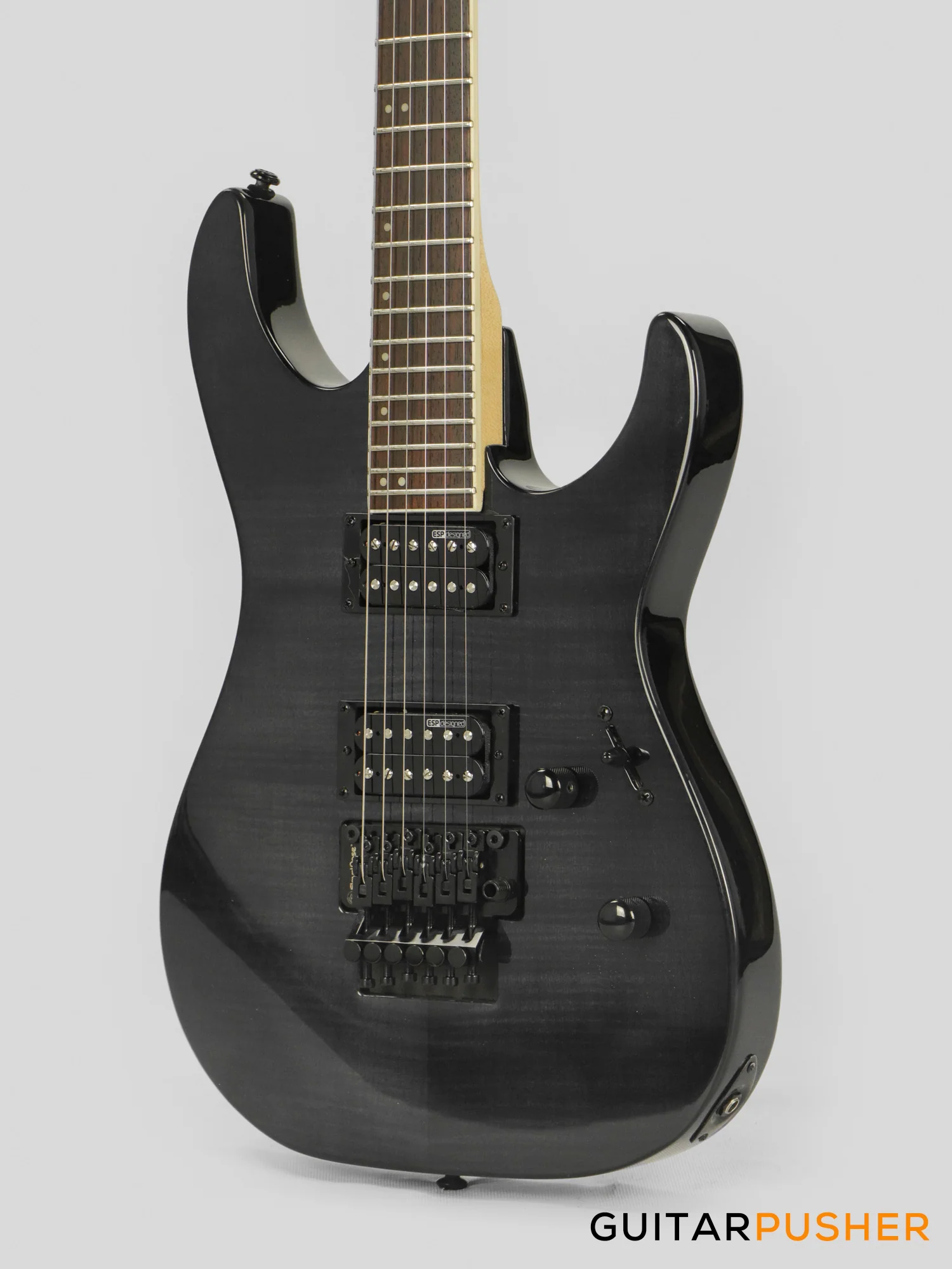 LTD M-200FM Modern Electric Guitar - See Thru Black - Image 8