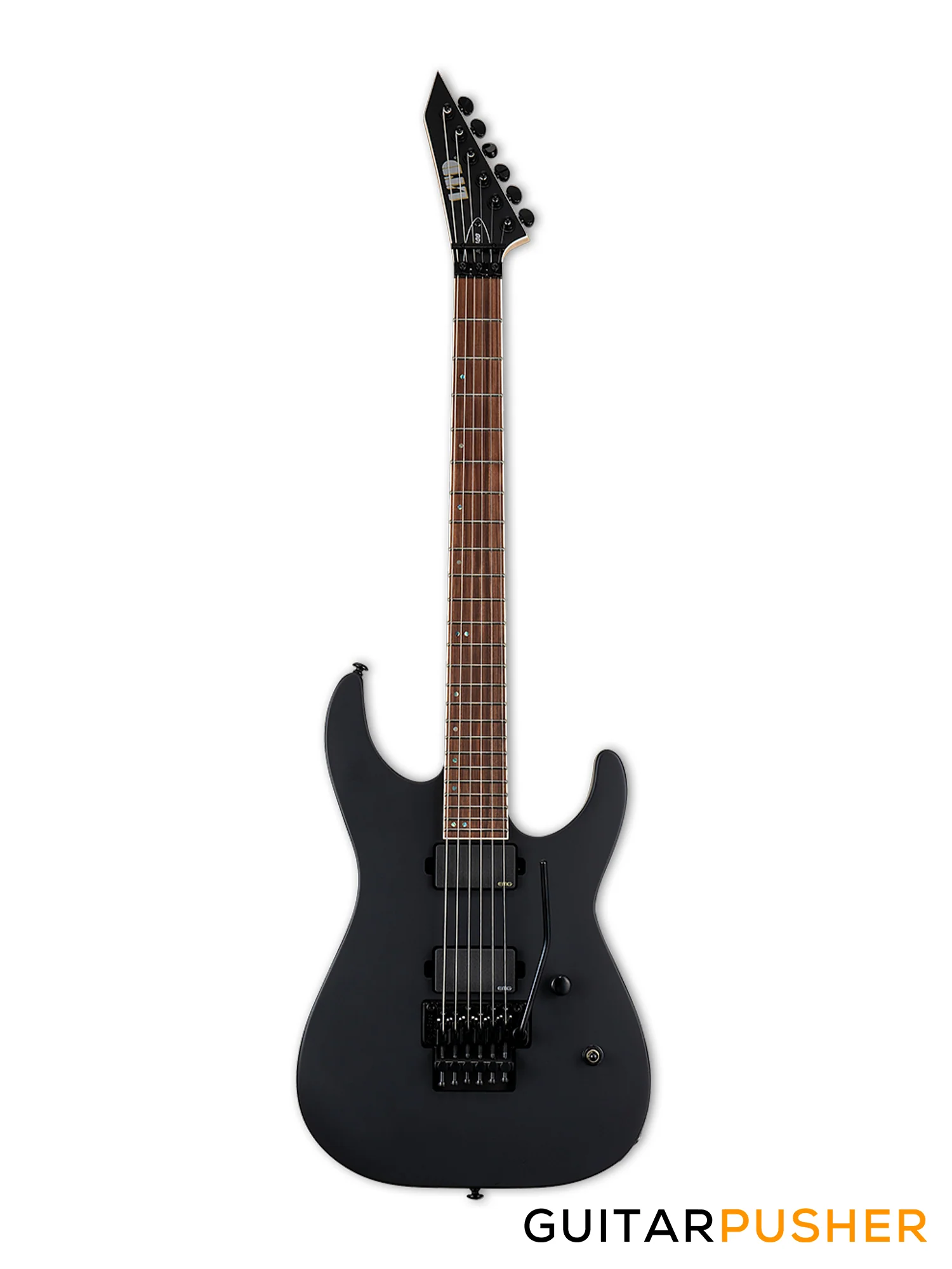 LTD M-400 Modern Electric Guitar w/ EMG 85/81 Humbucker Pickups - Black Satin - Image 2