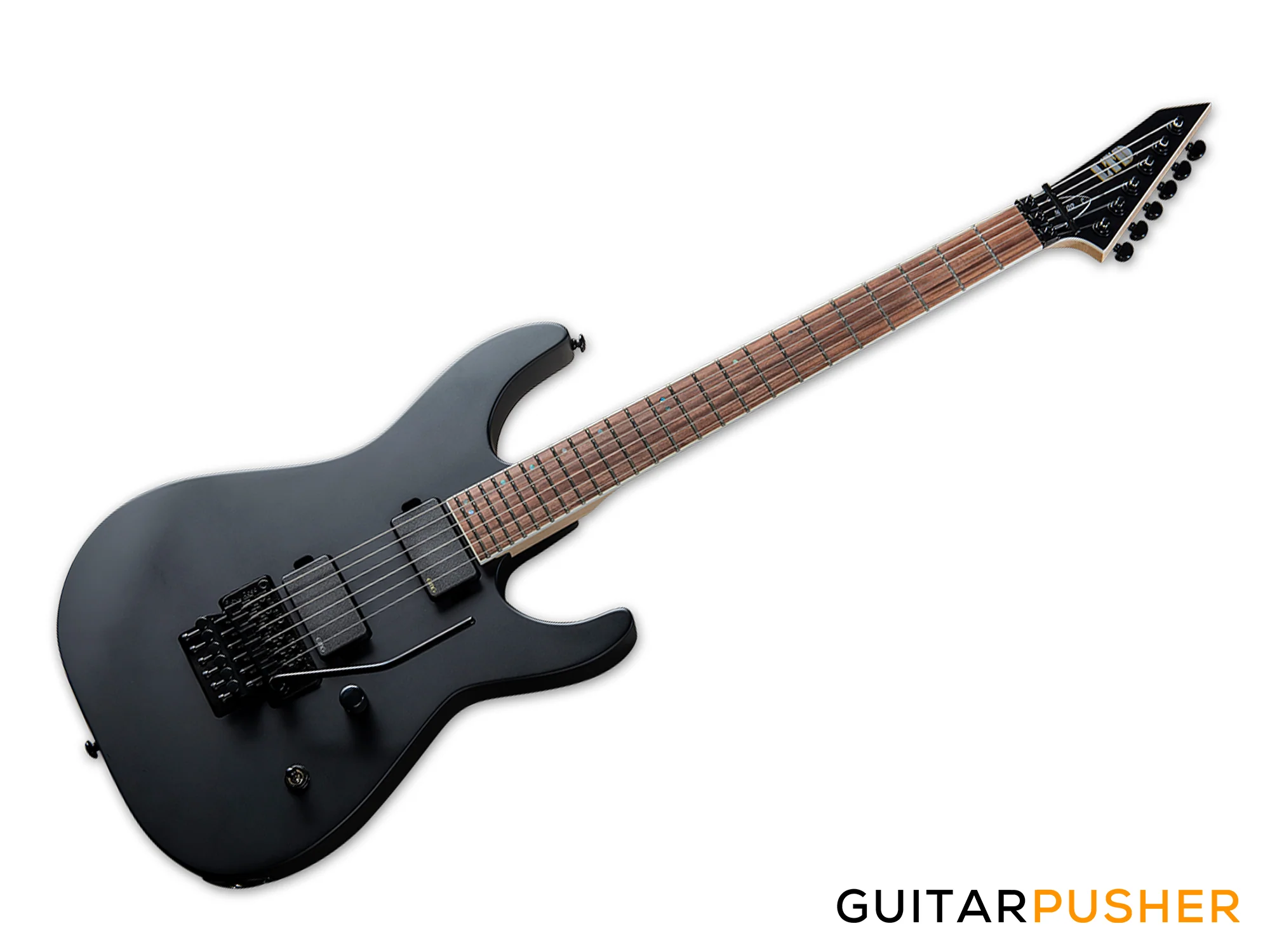 LTD M-400 Modern Electric Guitar w/ EMG 85/81 Humbucker Pickups - Black Satin - Image 4