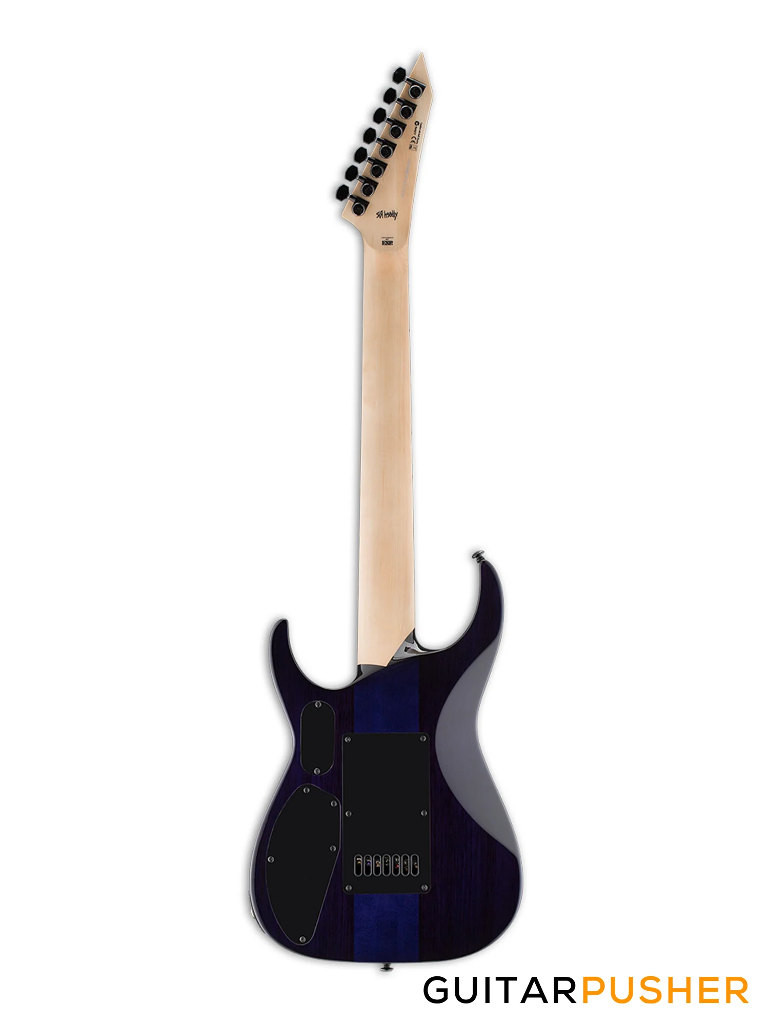 LTD SH-7 Evertune Modern 7-String Electric Guitar w/ Fishman Fluence Humbucker Pickups & Evertune Bridge - See Thru Purple - Image 3