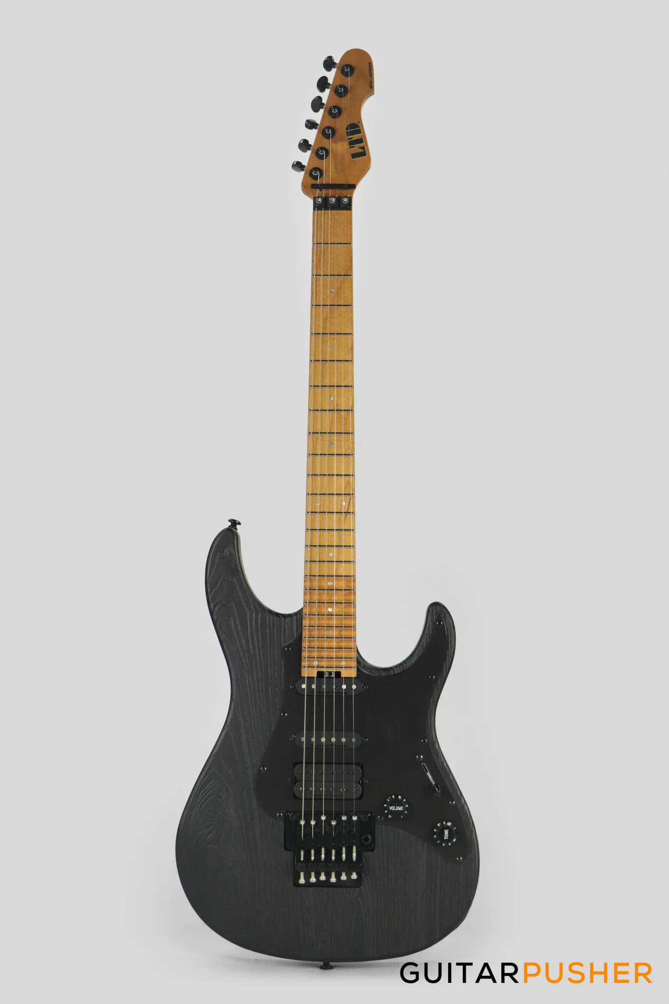 LTD SN-1000FR S-Style HSS Electric Guitar w/ Seymour Duncan Hot Strat Single Coil Pickups/Pegasus Humbucker Pickup & Floyd Rose 1000SE - Black Blast - Image 2
