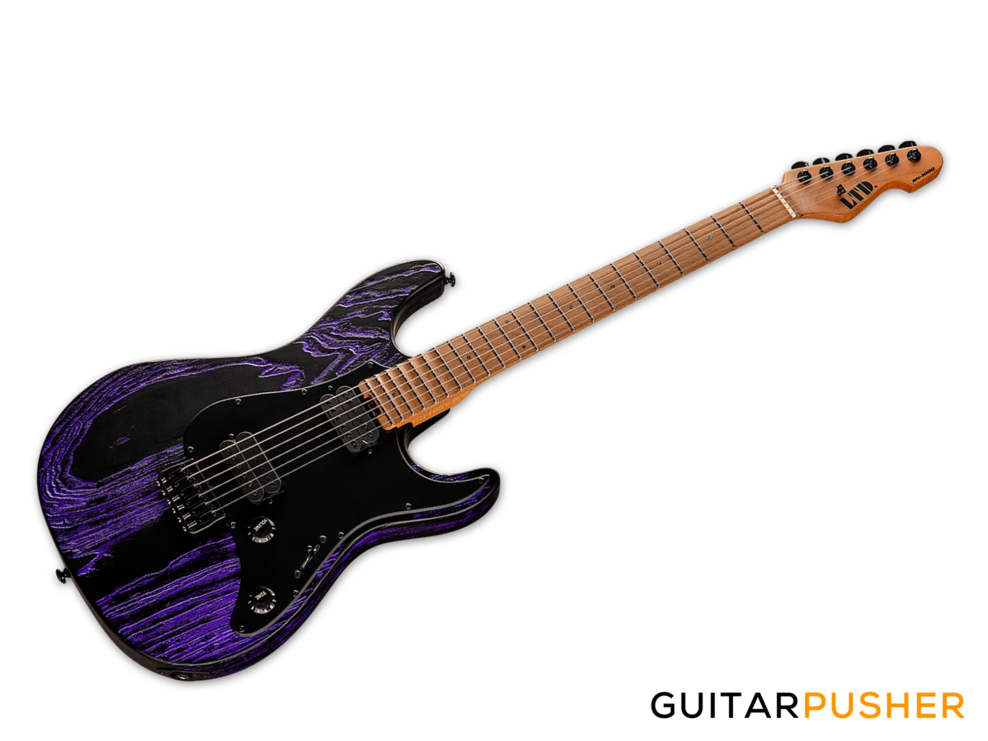 LTD SN-1000HT S-Style HH Electric Guitar w/ Seymour Duncan Sentient/Pegasus Humbucker Pickups & Hipshot Fixed Bridge - Purple Blast - Image 4
