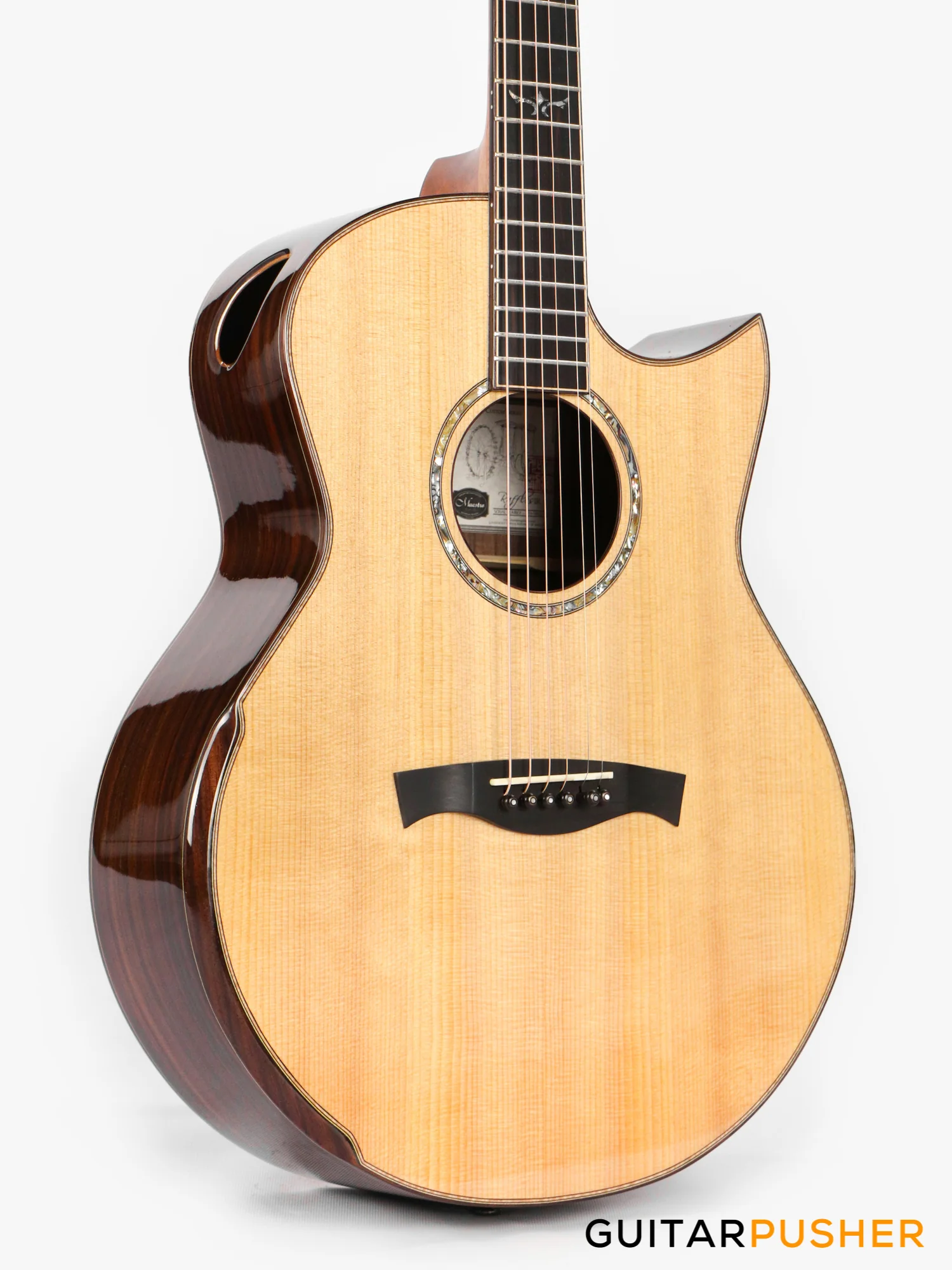Maestro Custom Series Raffles-IR CSB All-Solid Wood Sitka Spruce/Indian Rosewood Acoustic Guitar - Image 7