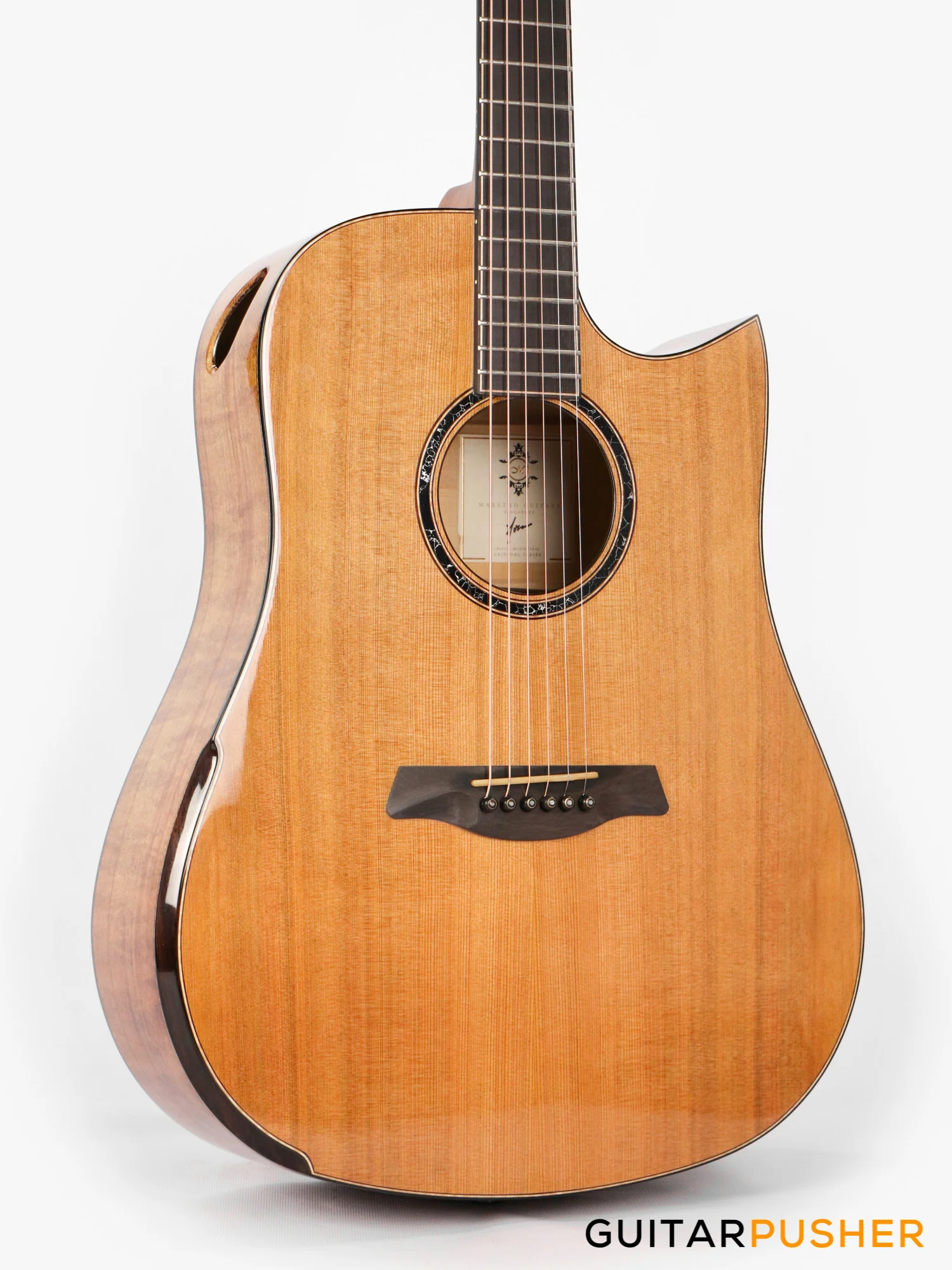 Maestro Original Series Rosetta-FM CSB C All-Solid Wood Western Red Cedar/Flamed Maple Acoustic Guitar - Image 13