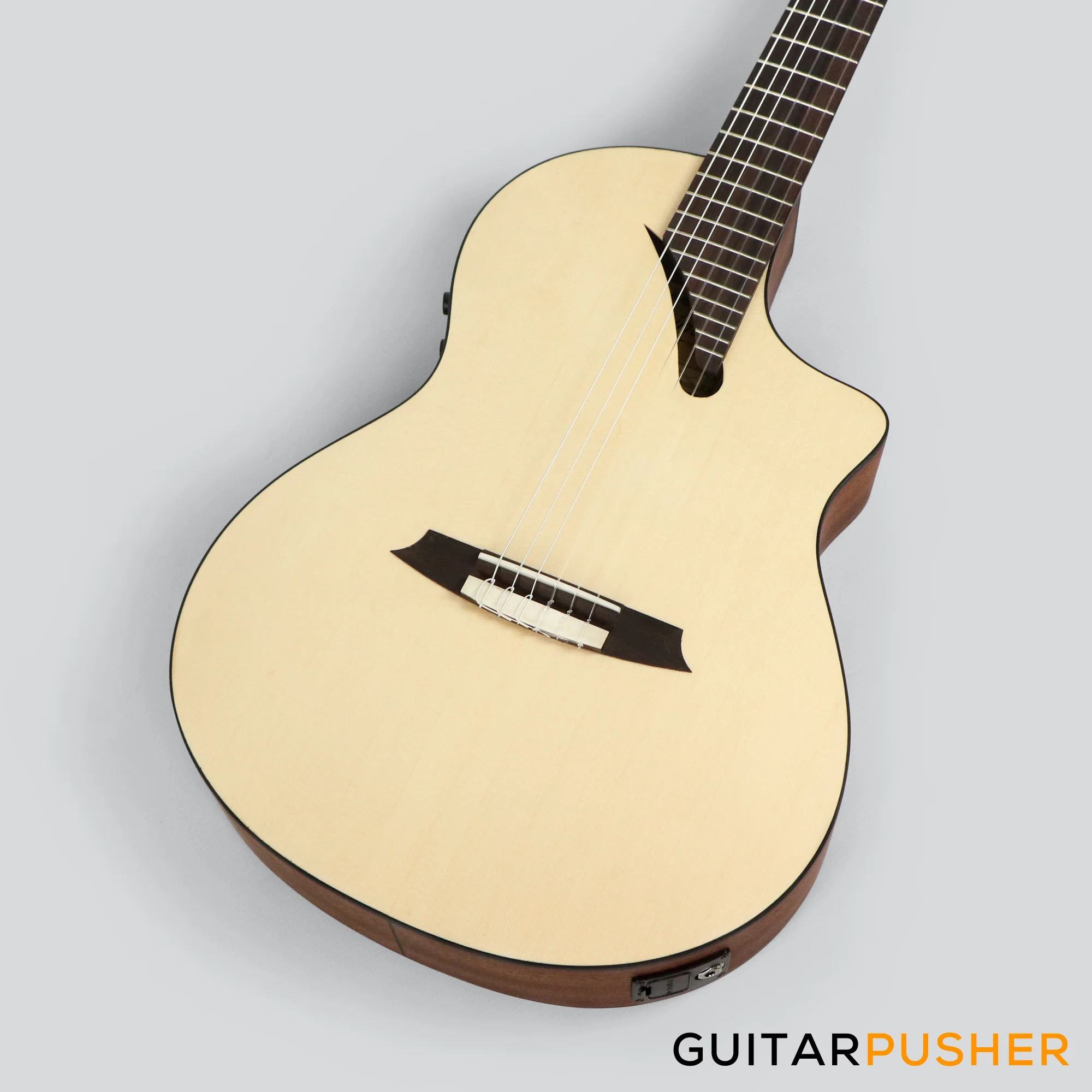Martinez Performer Series MS-14MH Solid Spruce Top/Mahogany Classical-Electric Guitar (Natural) w/ Martinez T4 Double Source Pickup - Image 11