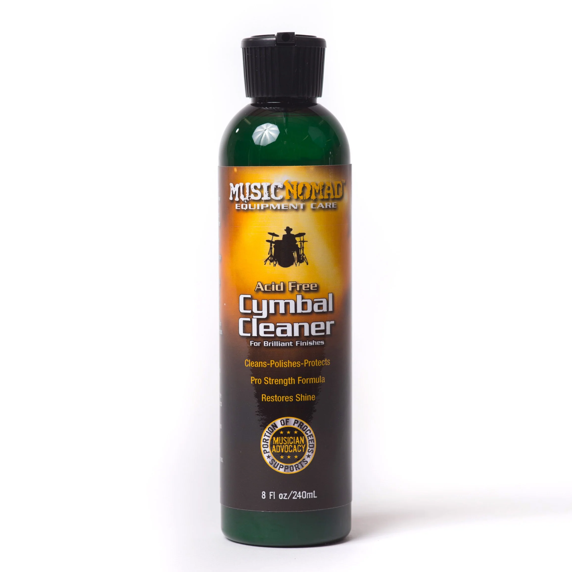 Music Nomad Cymbal Cleaner - Acid Free Cleaner, Polisher, Protectant for Brilliant Finishes (8 oz.) MN111