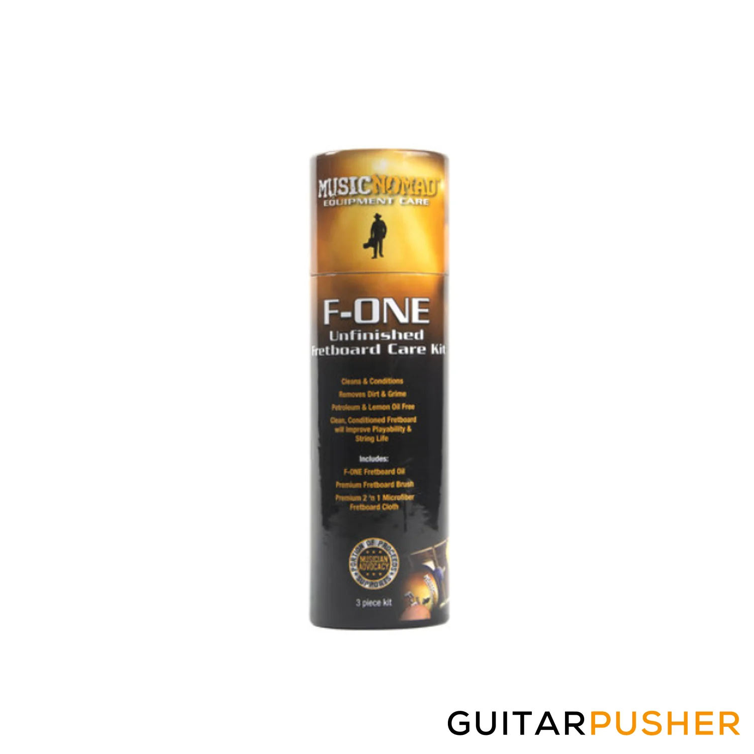 Music Nomad F-ONE Unfinished Fretboard Care Kit (Oil, Cloth, Brush) MN125 - Image 2