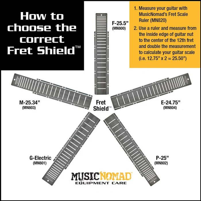 MusicNomad Fret Shield Fretboard Protector Guard for F-25.50" Guitar Fret Scale MN800 - Image 2
