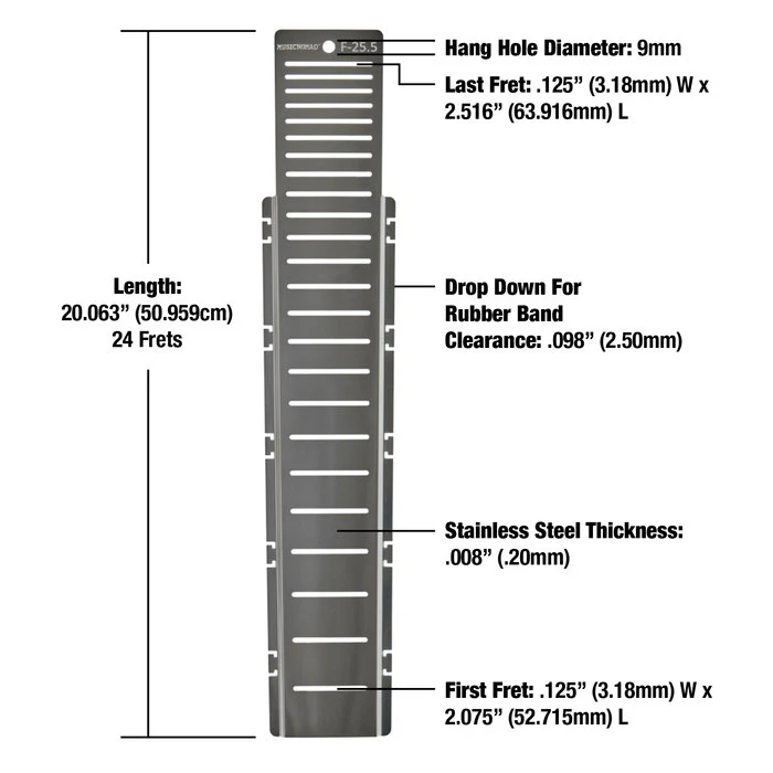 MusicNomad Fret Shield Fretboard Protector Guard for F-25.50" Guitar Fret Scale MN800 - Image 3