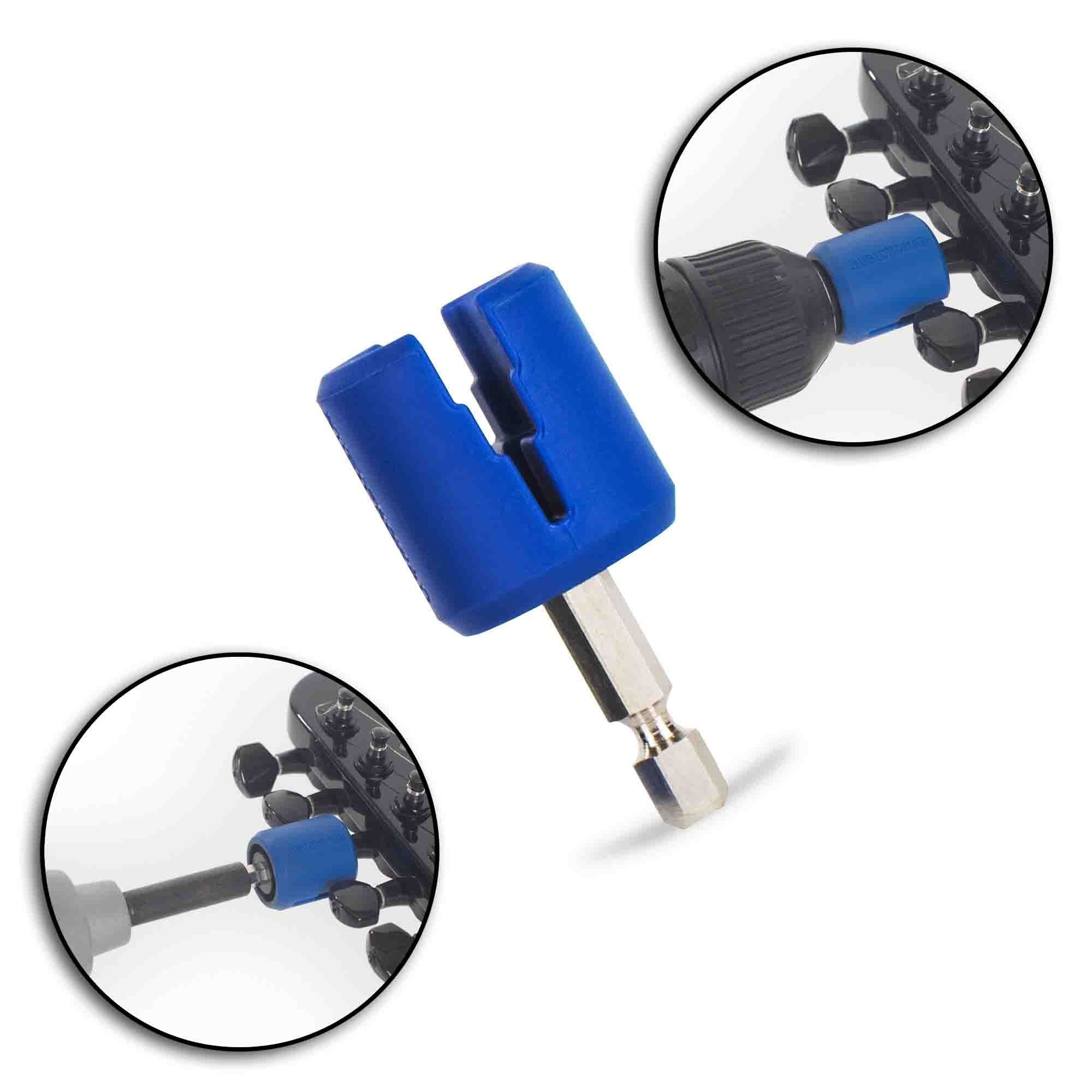 Music Nomad GRIP Bit - Peg Winder Attachment (Rubber Lined Drill Bit Pegwinder for Cordless Screwdriver) MN220