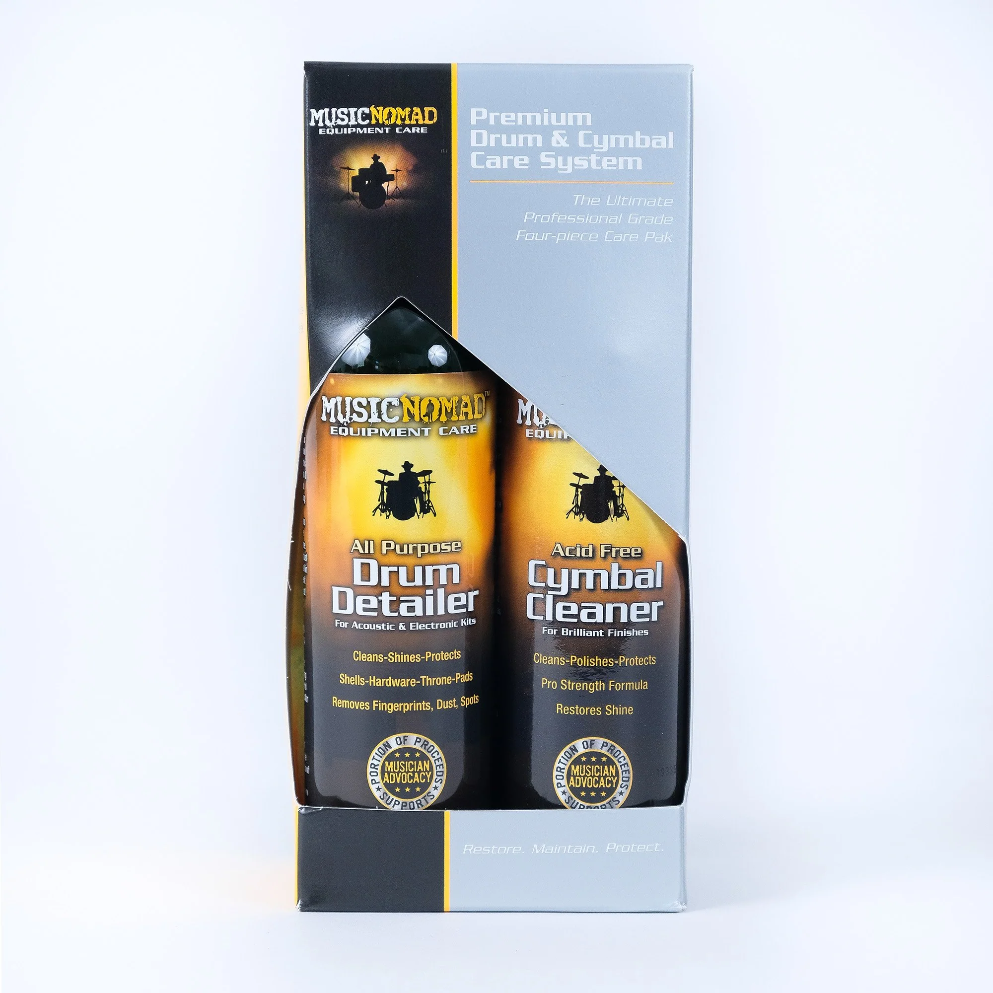 Music Nomad Premium Drum & Cymbal Care System (Drum Detailer - 8 oz., Cymbal Cleaner - 8 oz., 2 Drum Detailing Towels) MN112 - Image 3