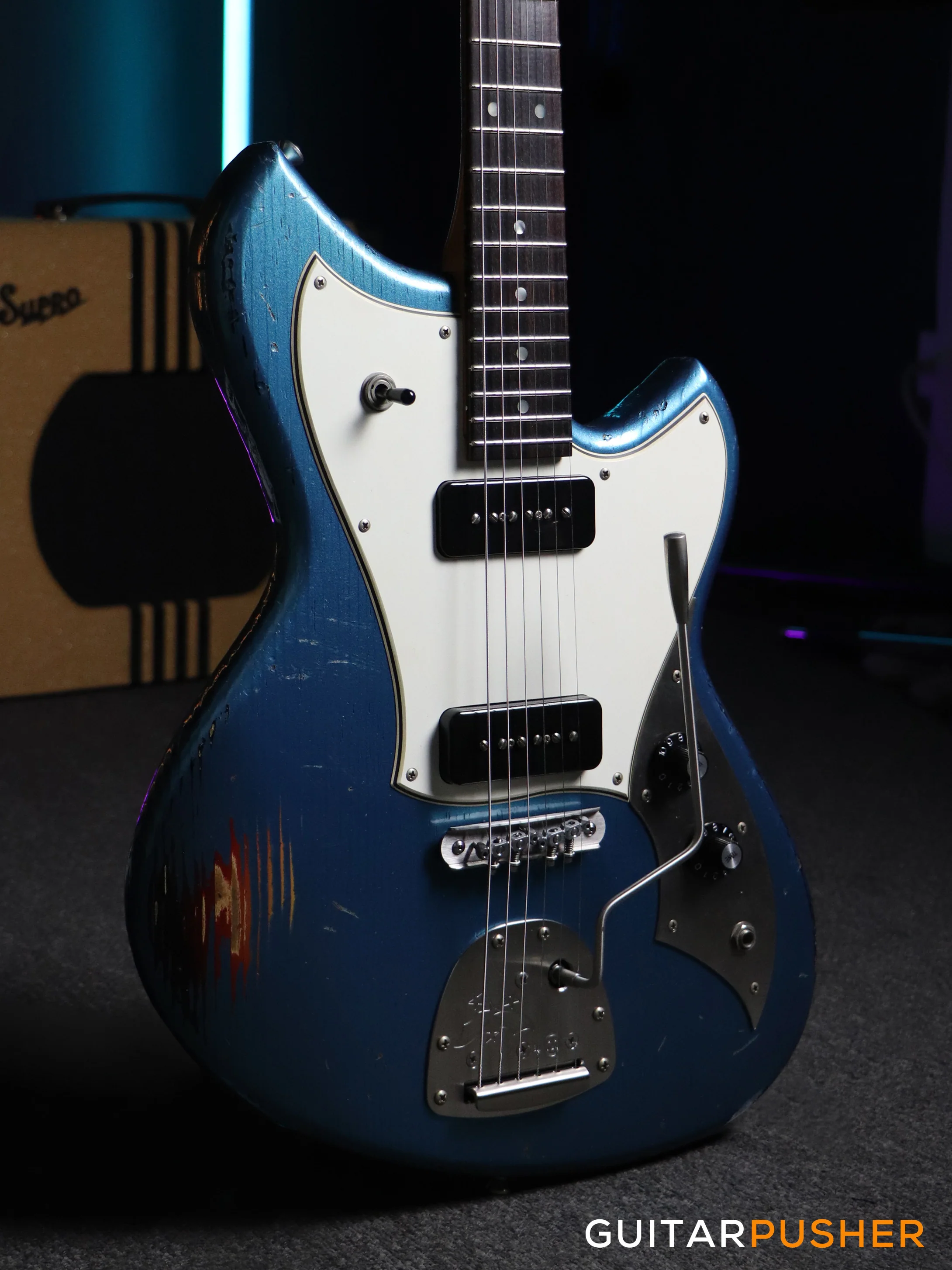Novo Serus J LTD Lake Placid Blue over '64 3-Tone Sunburst Electric Guitar - Image 3