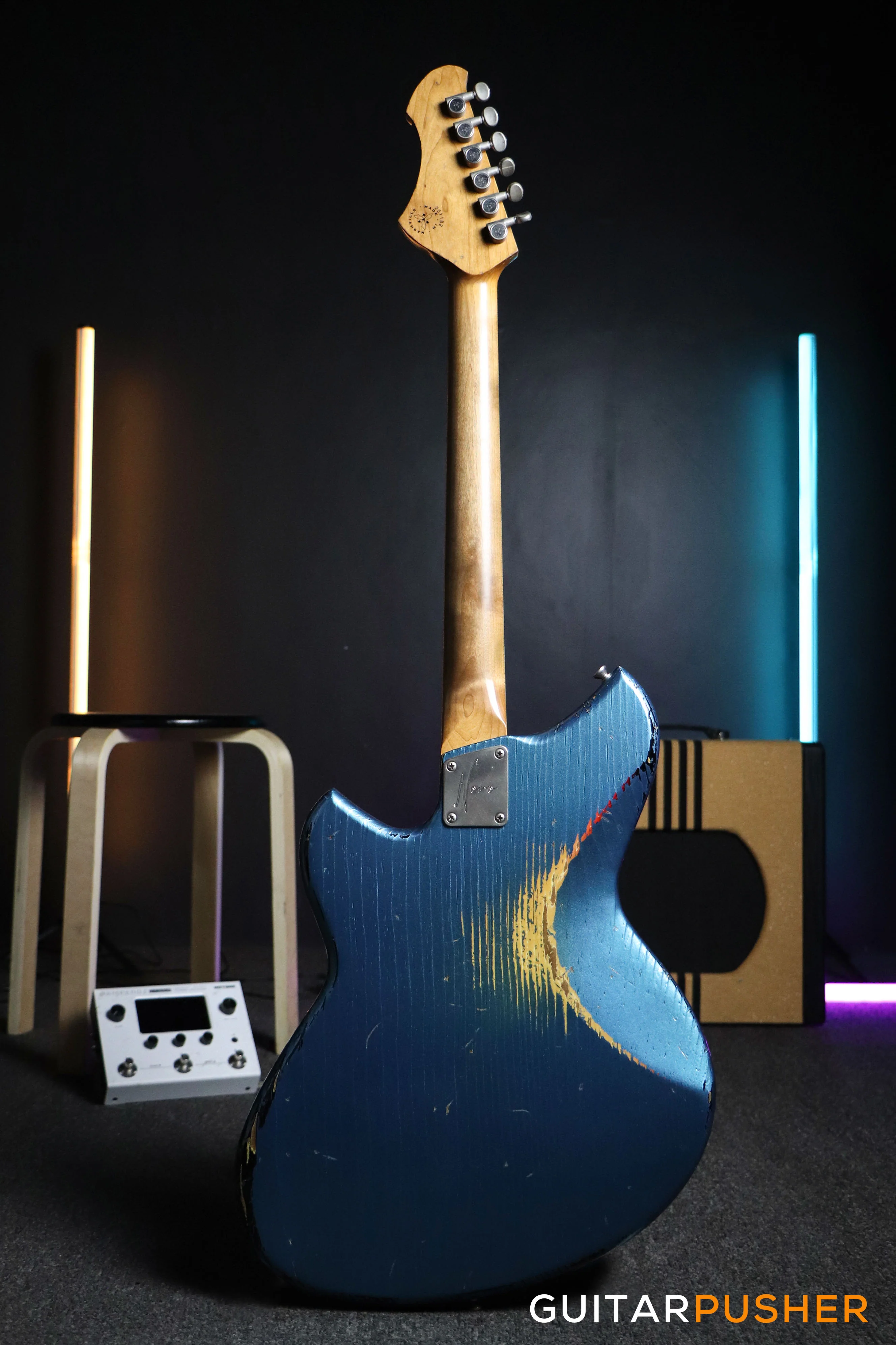 Novo Serus J LTD Lake Placid Blue over '64 3-Tone Sunburst Electric Guitar - Image 6