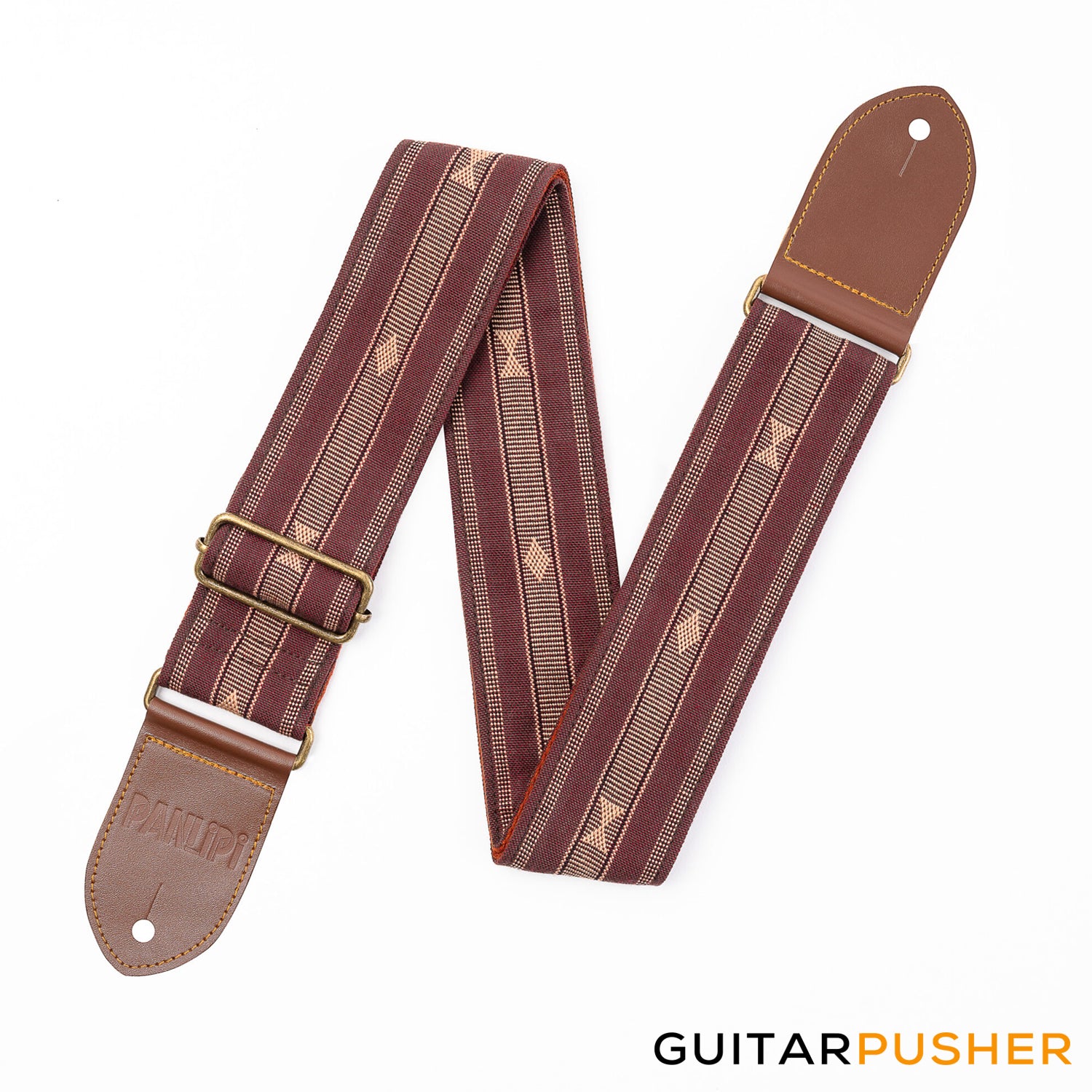 Panlipi Loom Weave Audrey SAG03A Guitar Strap - Choco Beige - Image 3