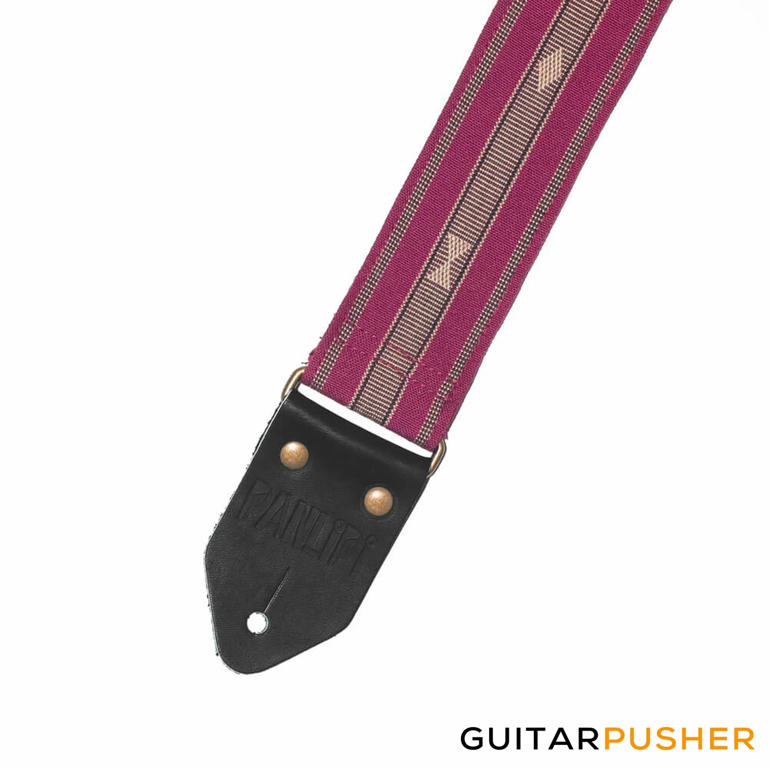 Panlipi Loom Weave Audrey SAG08 Guitar Strap - Burgundy - Image 3