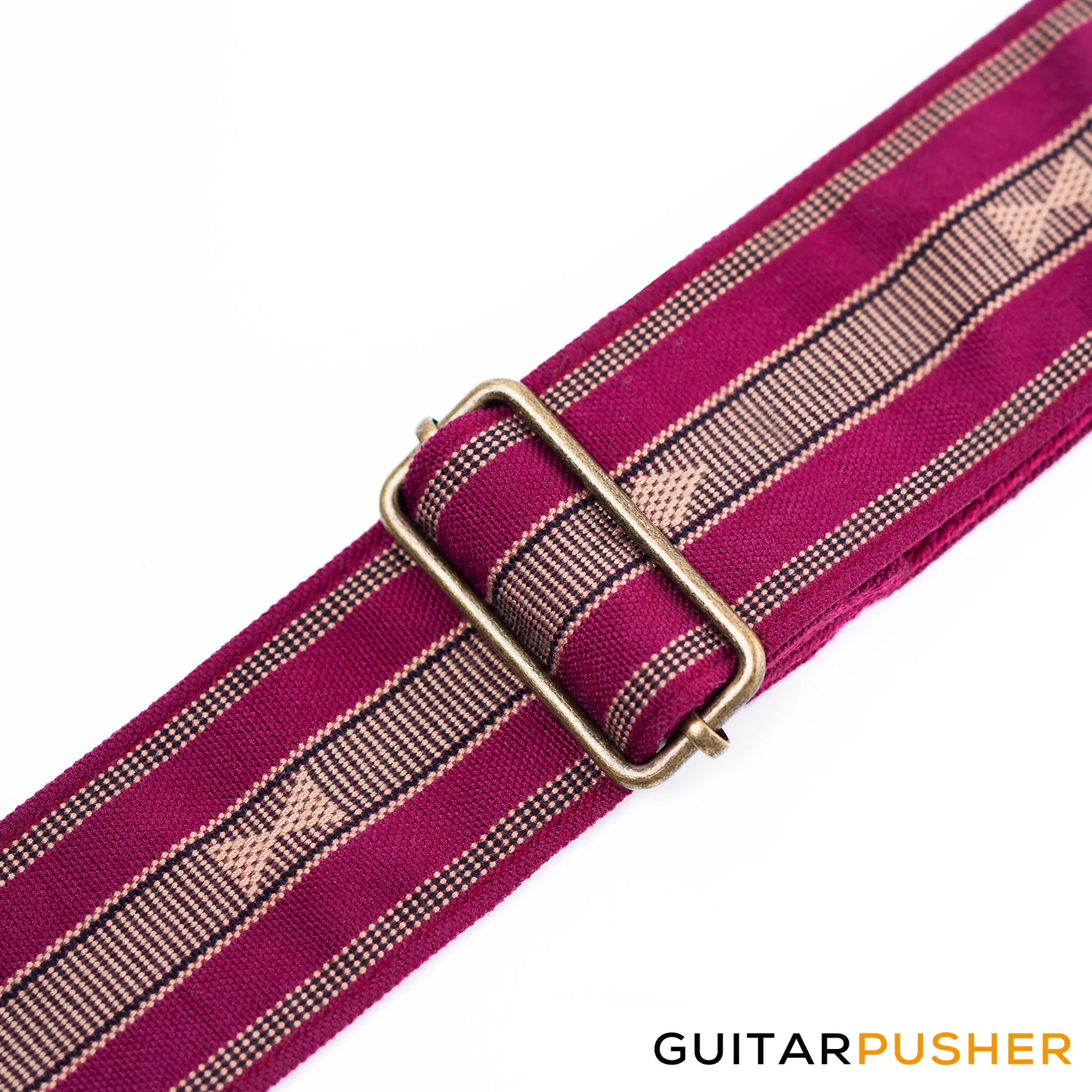 Panlipi Loom Weave Audrey SAG08A Guitar Strap - Mocha Burgundy - Image 2