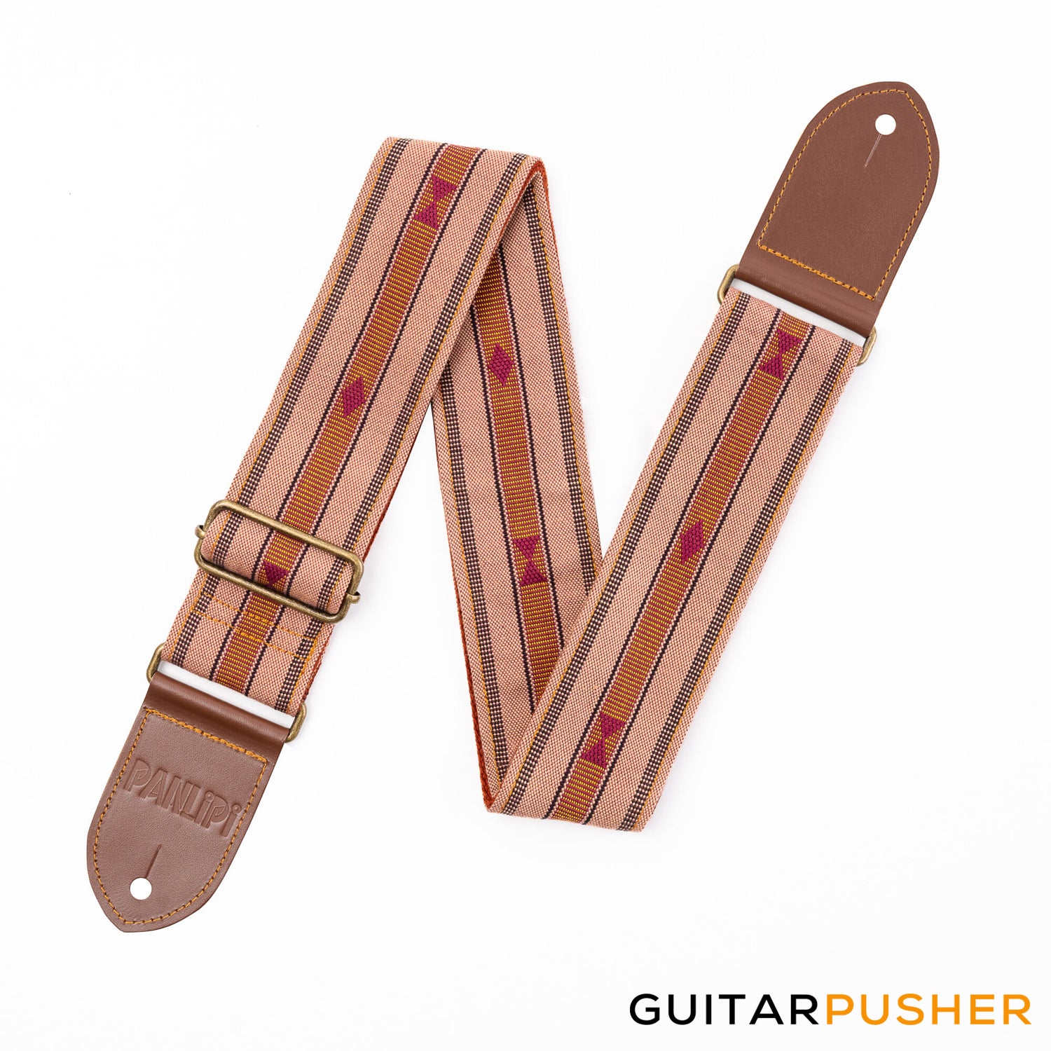 Panlipi Loom Weave Audrey SAG11A Guitar Strap - Mocha Brown - Image 3