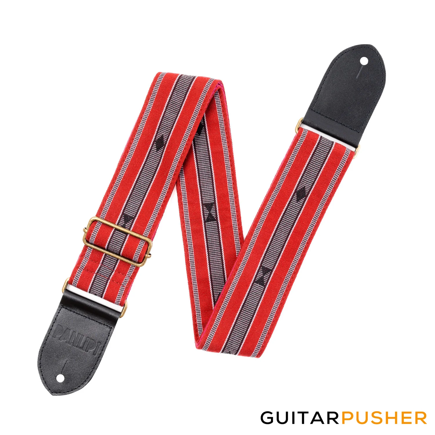 Panlipi Loom Weave Audrey SAG12A Guitar Strap - Red - Image 3