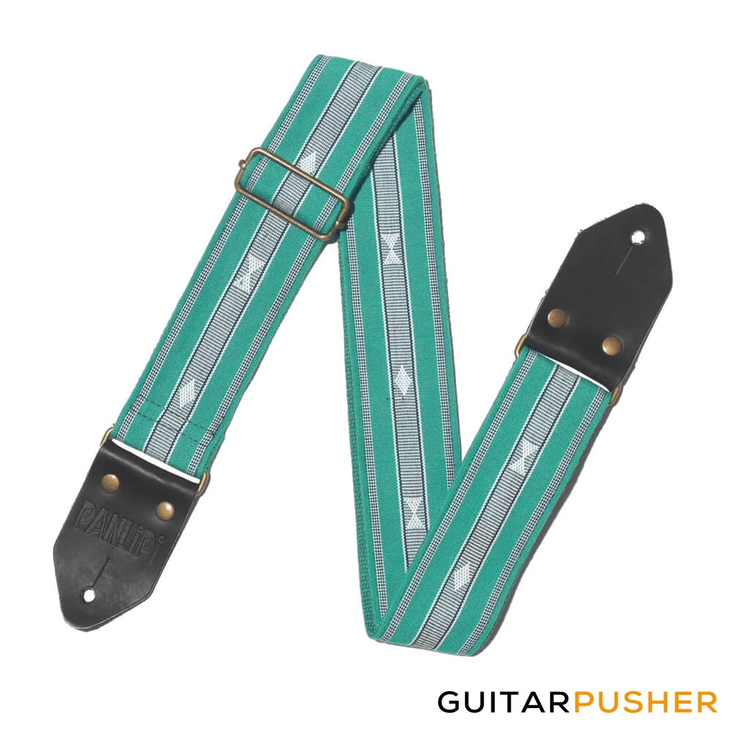 Panlipi Loom Weave Audrey SAG13 Guitar Strap - Green - Image 3