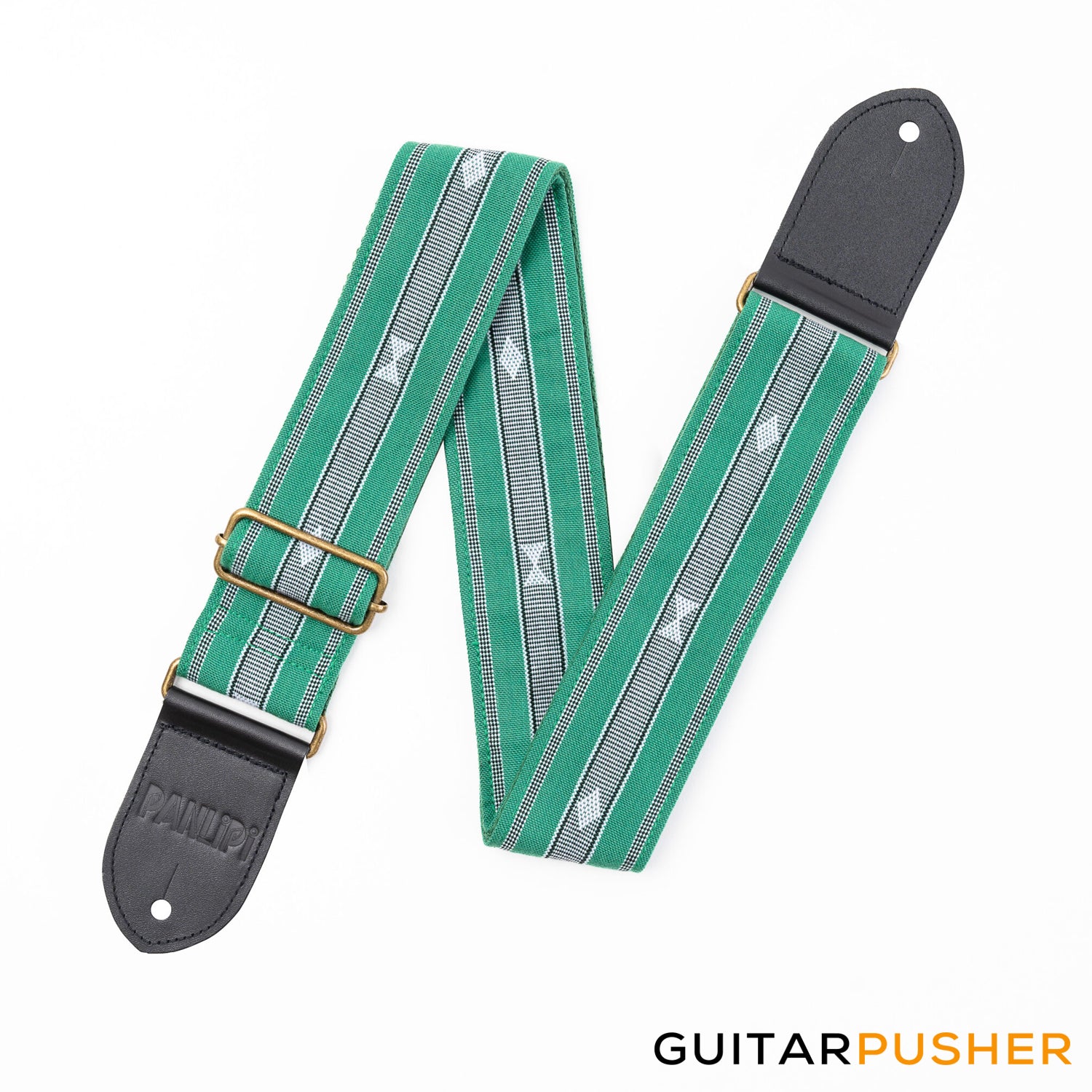 Panlipi Loom Weave Audrey SAG13A Guitar Strap - Green - Image 3