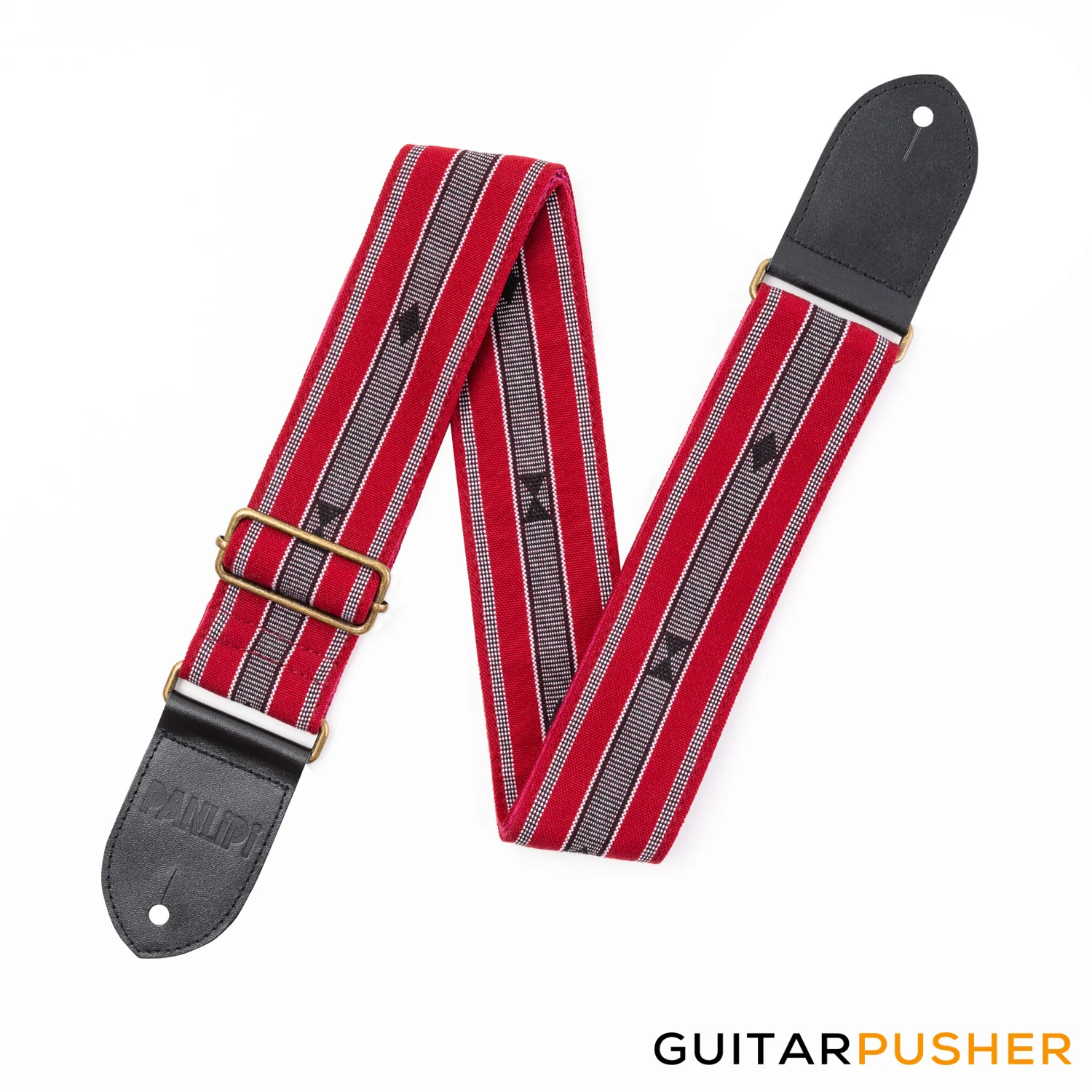 Panlipi Loom Weave Audrey SAG17A Guitar Strap - Maroon - Image 3