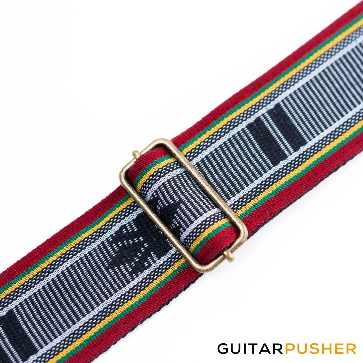 Panlipi Loom Weave Colibangbang BAGU02A Guitar Strap - Red/White/Yellow - Image 2