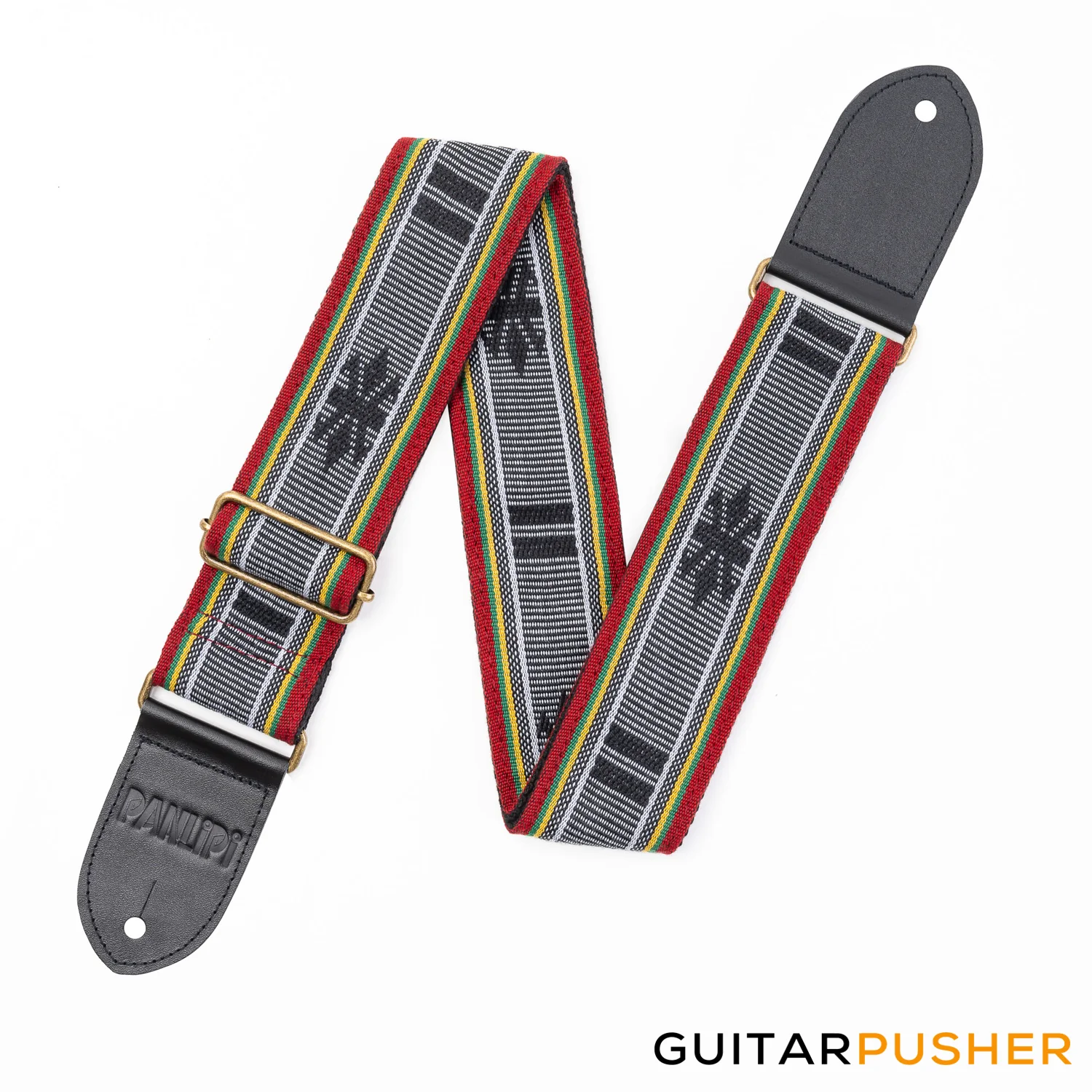 Panlipi Loom Weave Colibangbang BAGU02A Guitar Strap - Red/White/Yellow - Image 3